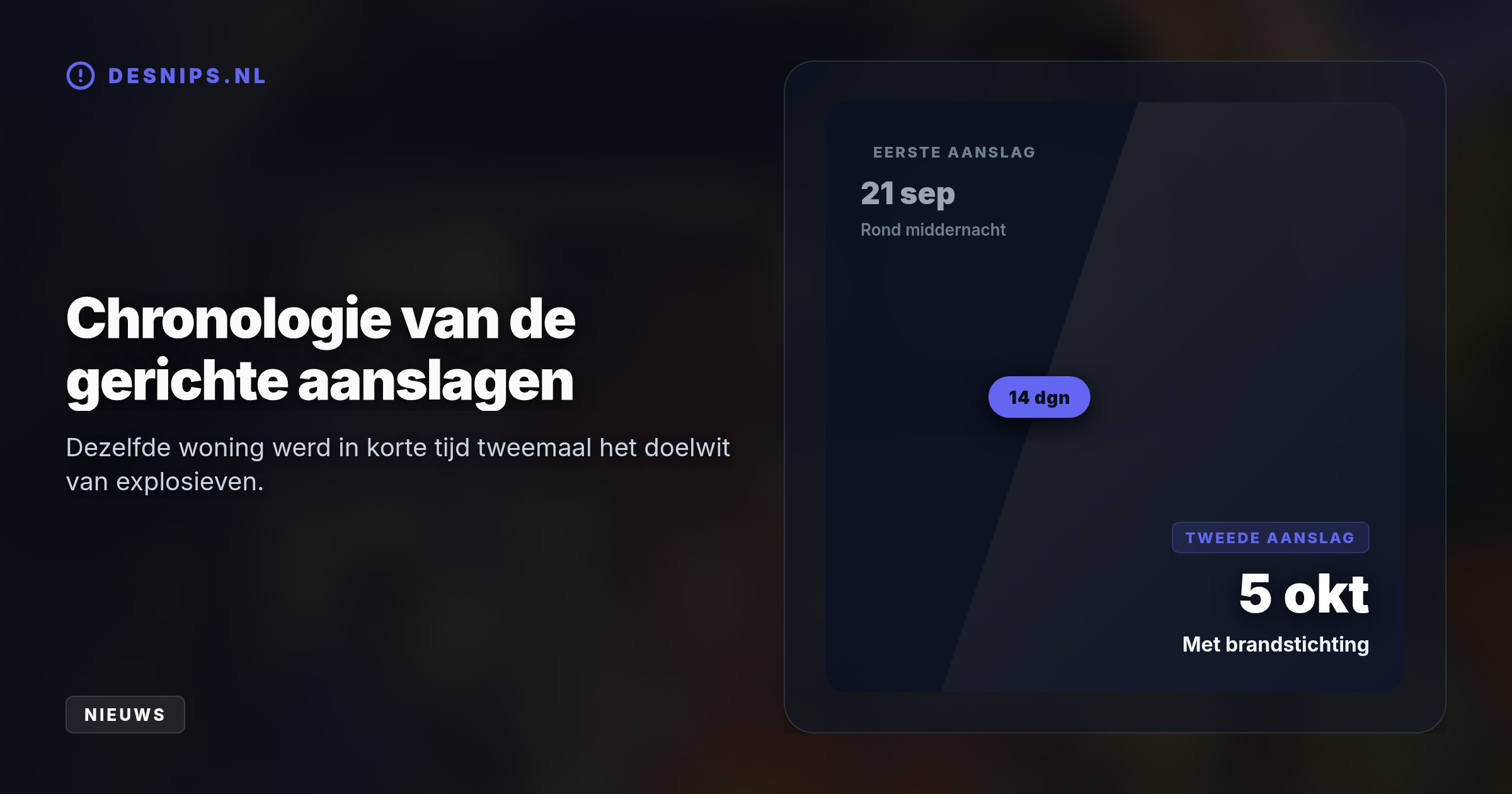 Bij de nieuwe aanslag met een brandbom in de Watertorstraat ontstond een felle brand. De politie onderzoekt het motief achter deze gerichte acties; de daders zijn nog voortvluchtig.