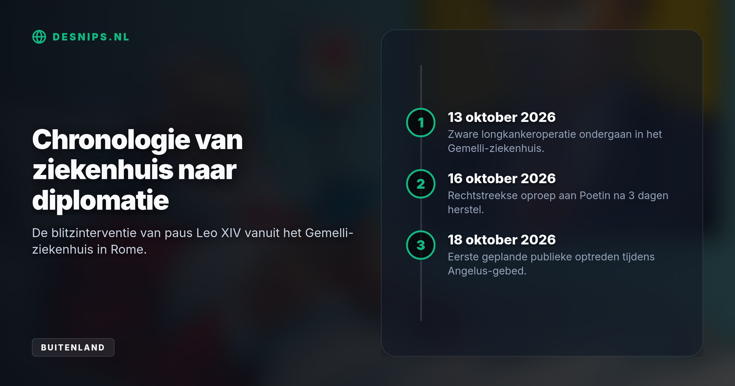 Drie dagen na zijn zware longkankeroperatie belde paus Leo XIV met het Kremlin om een humanitaire corridor en evacuatie in bezet Oleshky af te dwingen.