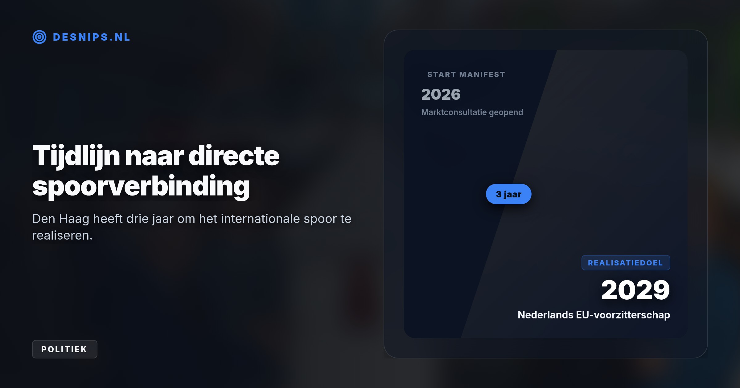 Met een nieuw manifest en marktconsultatie zoekt de hofstad spoorvervoerders om de rechtstreekse verbinding te herstellen voor de komst van duizenden Europese diplomaten.