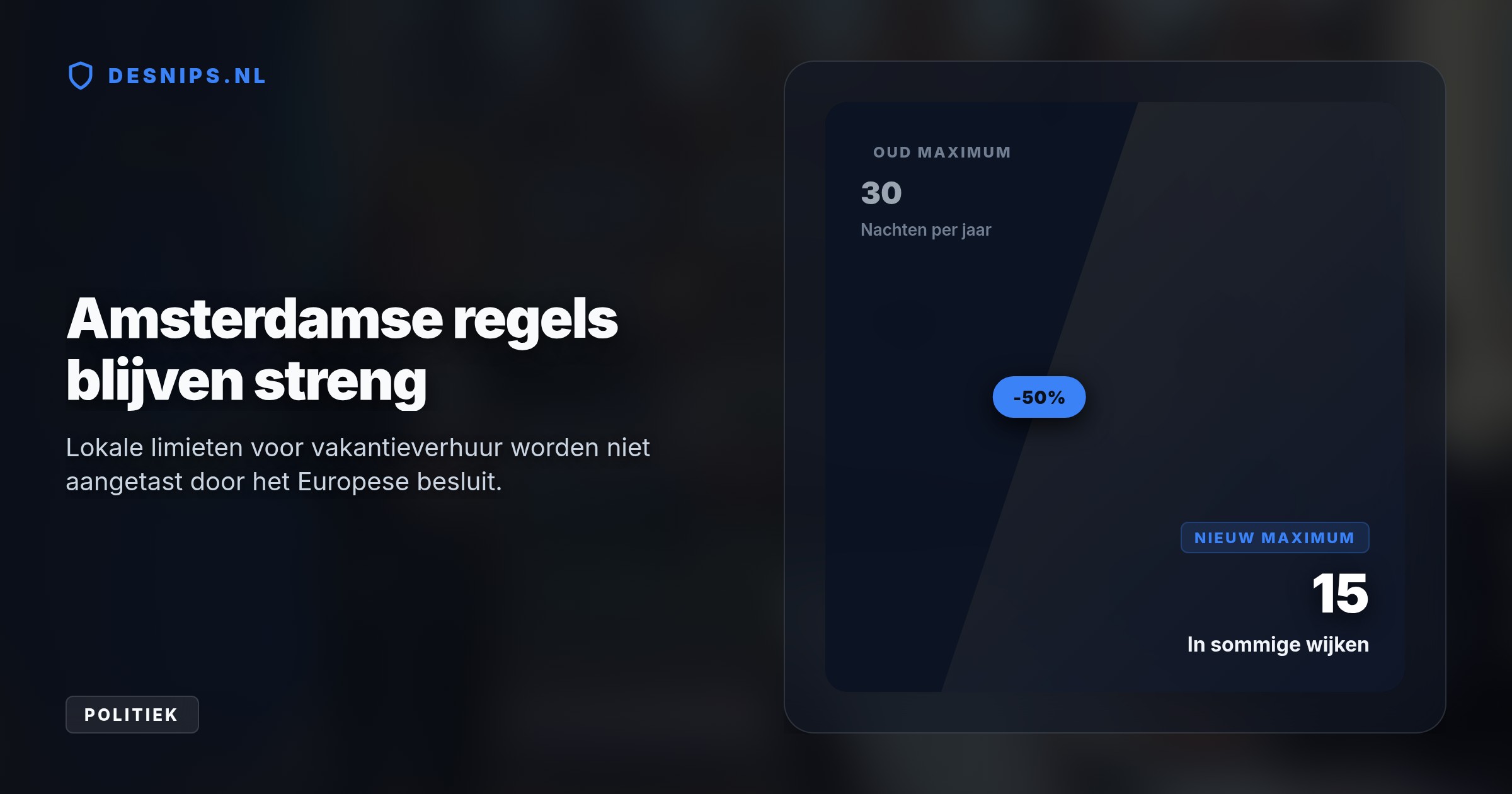 De nieuwe Europese 'Betaalbare huizen-wet' pakt alleen tweede huizen aan. Volgens Brussel onttrekt tijdelijke verhuur van de eigen woning namelijk geen huizen aan de markt.