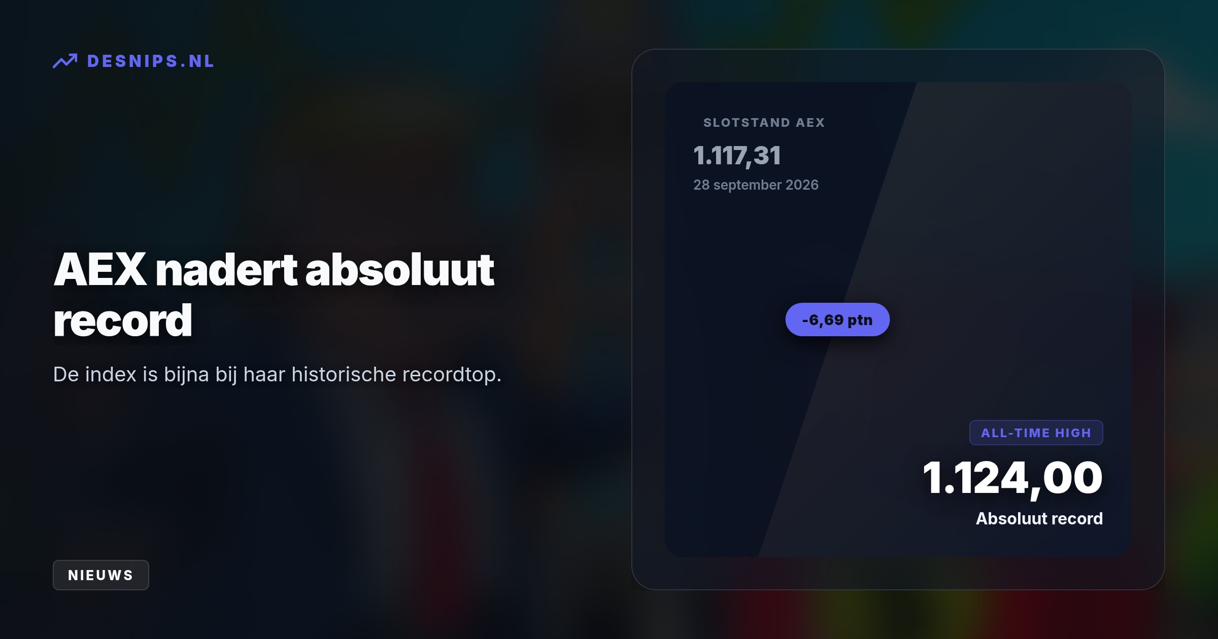Door de geopolitieke spanningen stijgt de olieprijs naar 107 dollar, terwijl OpenAI de techsector afremt. De AEX herstelt en sluit 0,5% hoger op 1.117,31 punten.