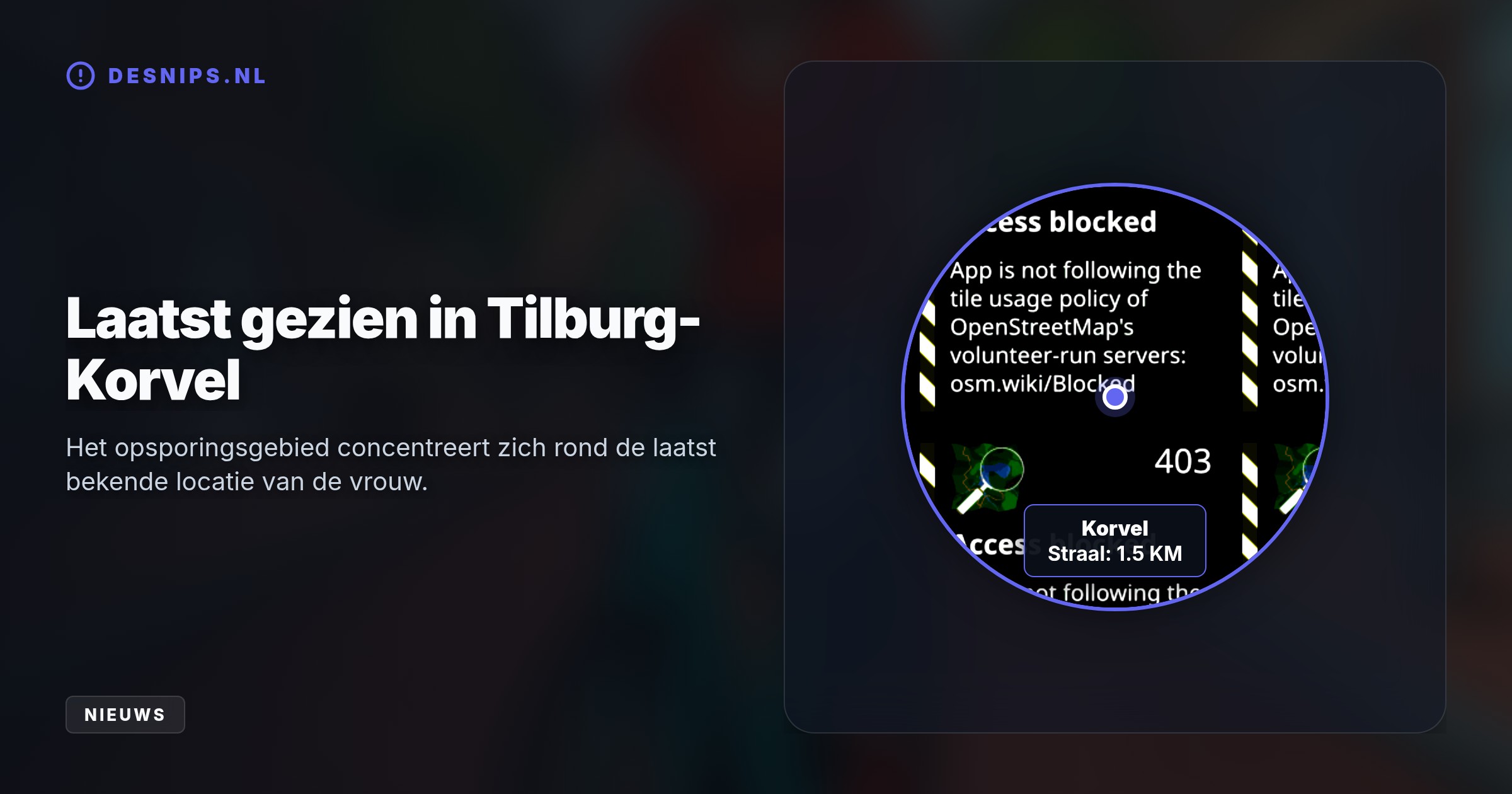 De Tilburgse uit de wijk Korvel is sinds vrijdagochtend spoorloos. Ze draagt een gestreept vest, turquoise helm en rijdt op een blauw-grijze Gazelle.