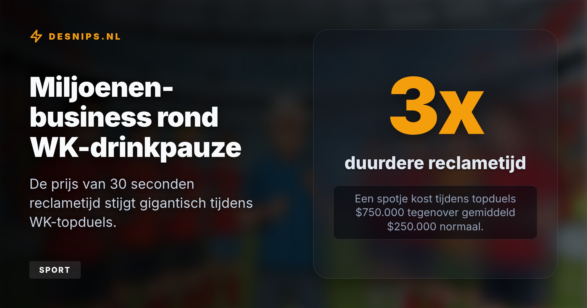 De verplichte stops van drie minuten per helft verstoren het speltempo en stuiten op felle weerstand van spelers en coaches, hoewel tv-zenders miljoenen verdienen aan de extra reclametijd.
