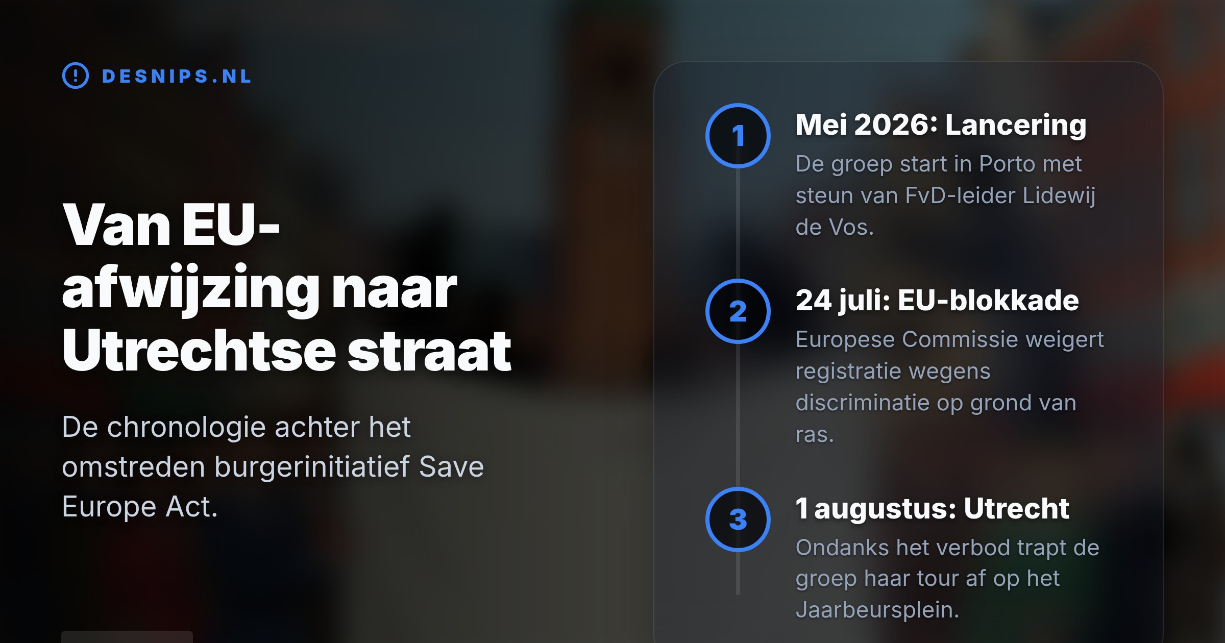 Ondanks een EU-verbod wegens discriminatie start de groep, gesteund door FvD en Russische geldstromen, haar tour op het Utrechtse Jaarbeursplein met een spandoek van 400 m².