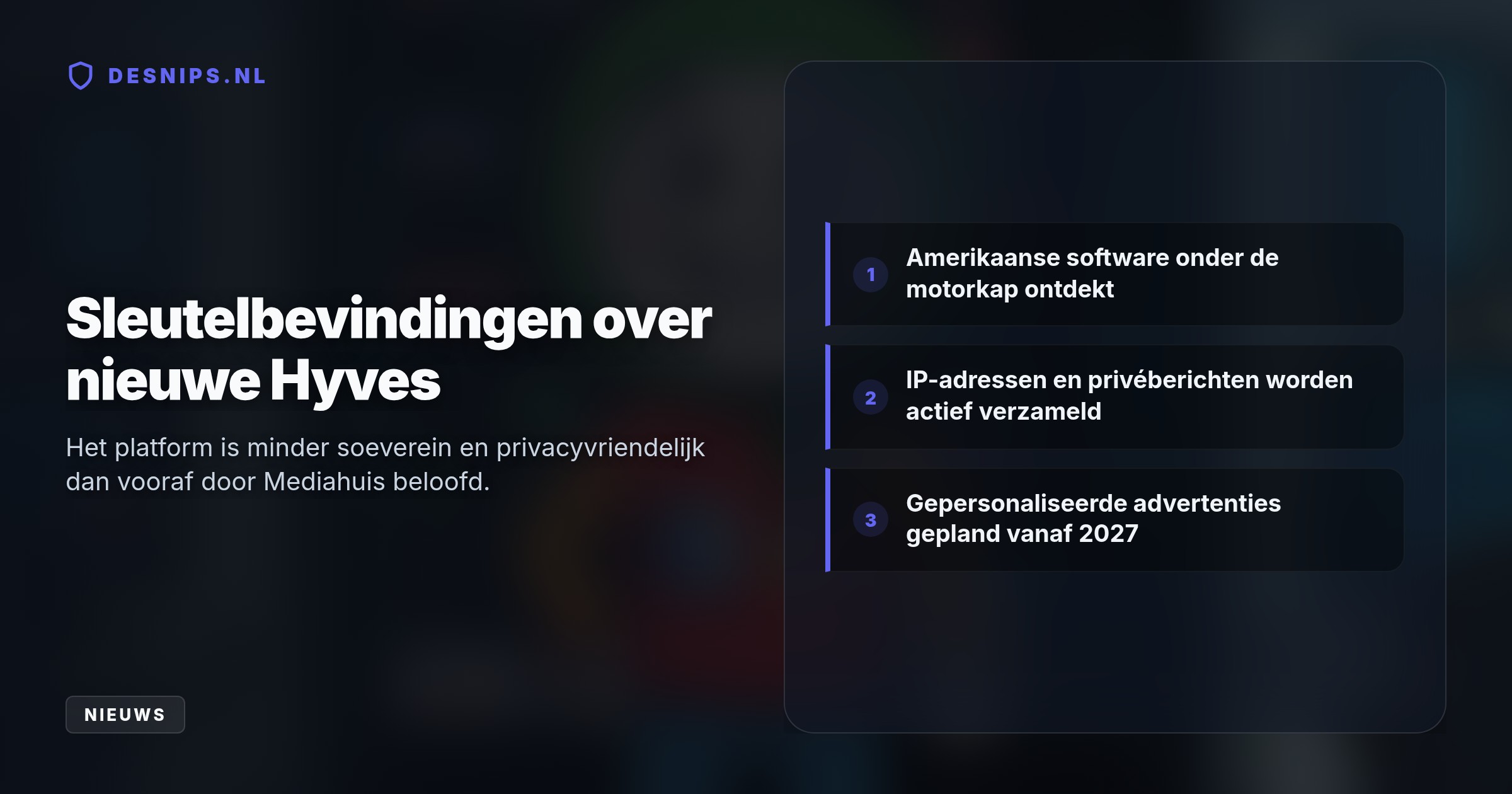 Onderzoek toont aan dat het herlanceerde Hyves Amerikaanse software gebruikt. Eigenaar Mediahuis verzamelt bovendien persoonsgegevens om deze vanaf 2027 te delen met adverteerders.