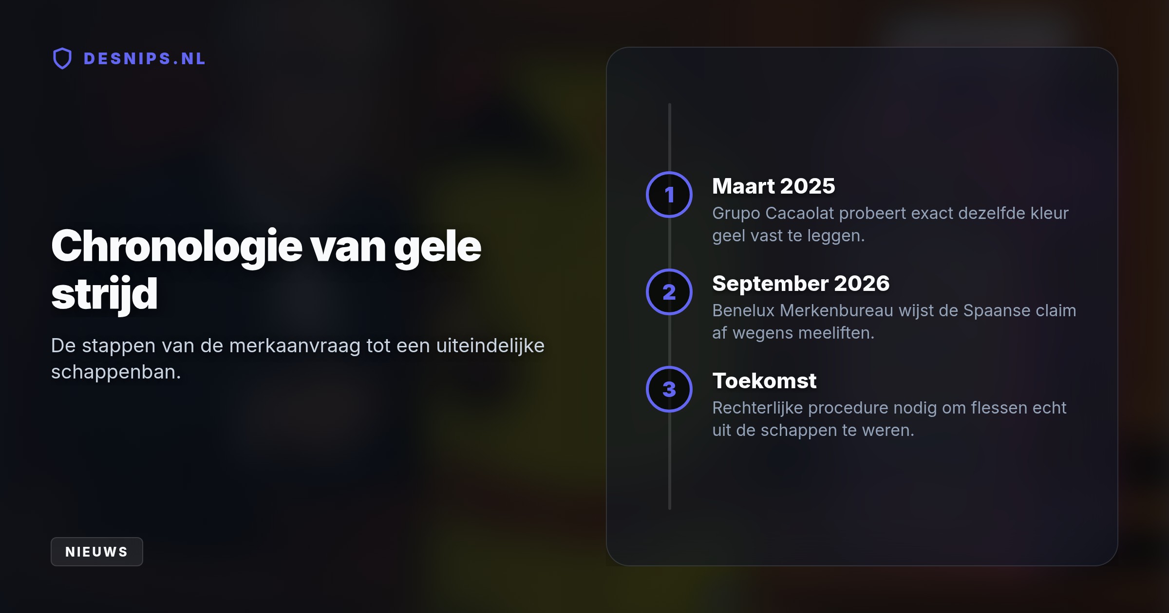 De Spaanse concurrent Grupo Cacaolat mag het herkenbare geel niet meer gebruiken. Het merkenrecht geldt echter alleen voor chocolademelk en cacaopoeder.
