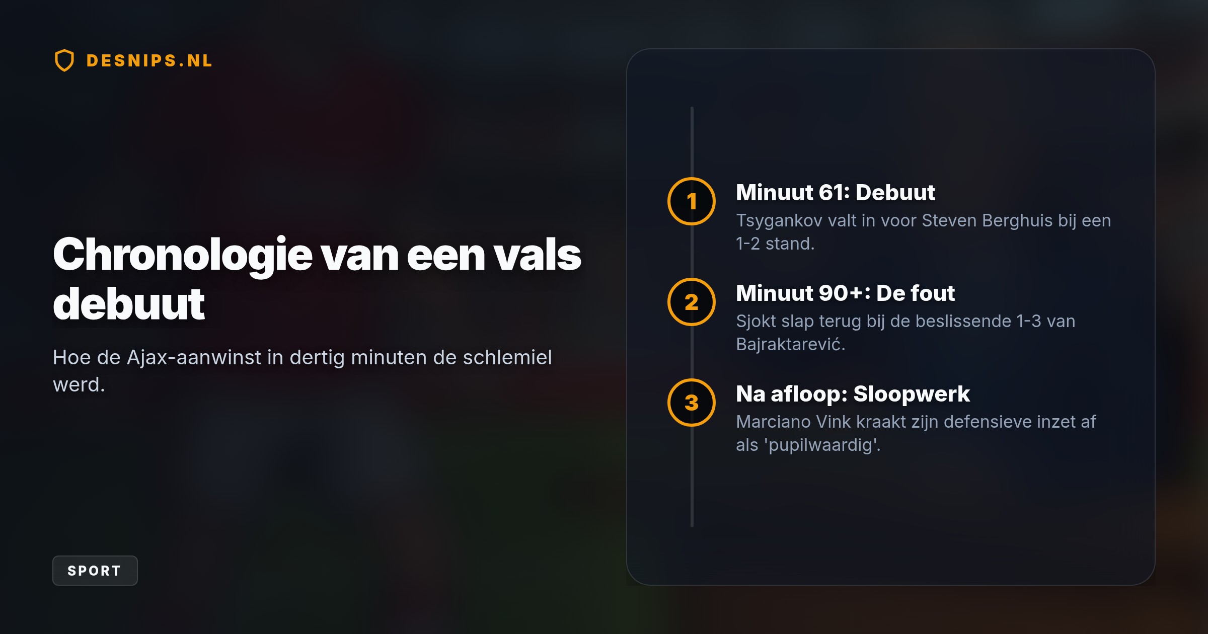 De van Girona overgekomen buitenspeler verzaakte verdedigend bij de beslissende 1-3 van PSV. Analist Marciano Vink vergelijkt zijn defensieve arbeid met die van een pupil.