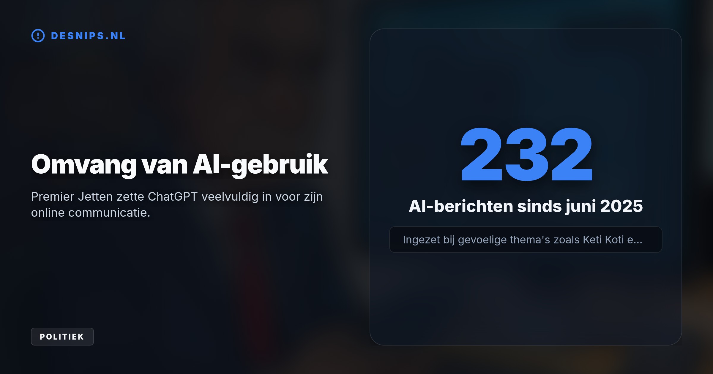 Uit onderzoek blijkt dat zeker 30 procent van Jettens online berichten uit ChatGPT komt. Na felle kritiek van het slavernij-instituut NiNsee stemt het D66-bestuur nu in met strenge AI-richtlijnen.
