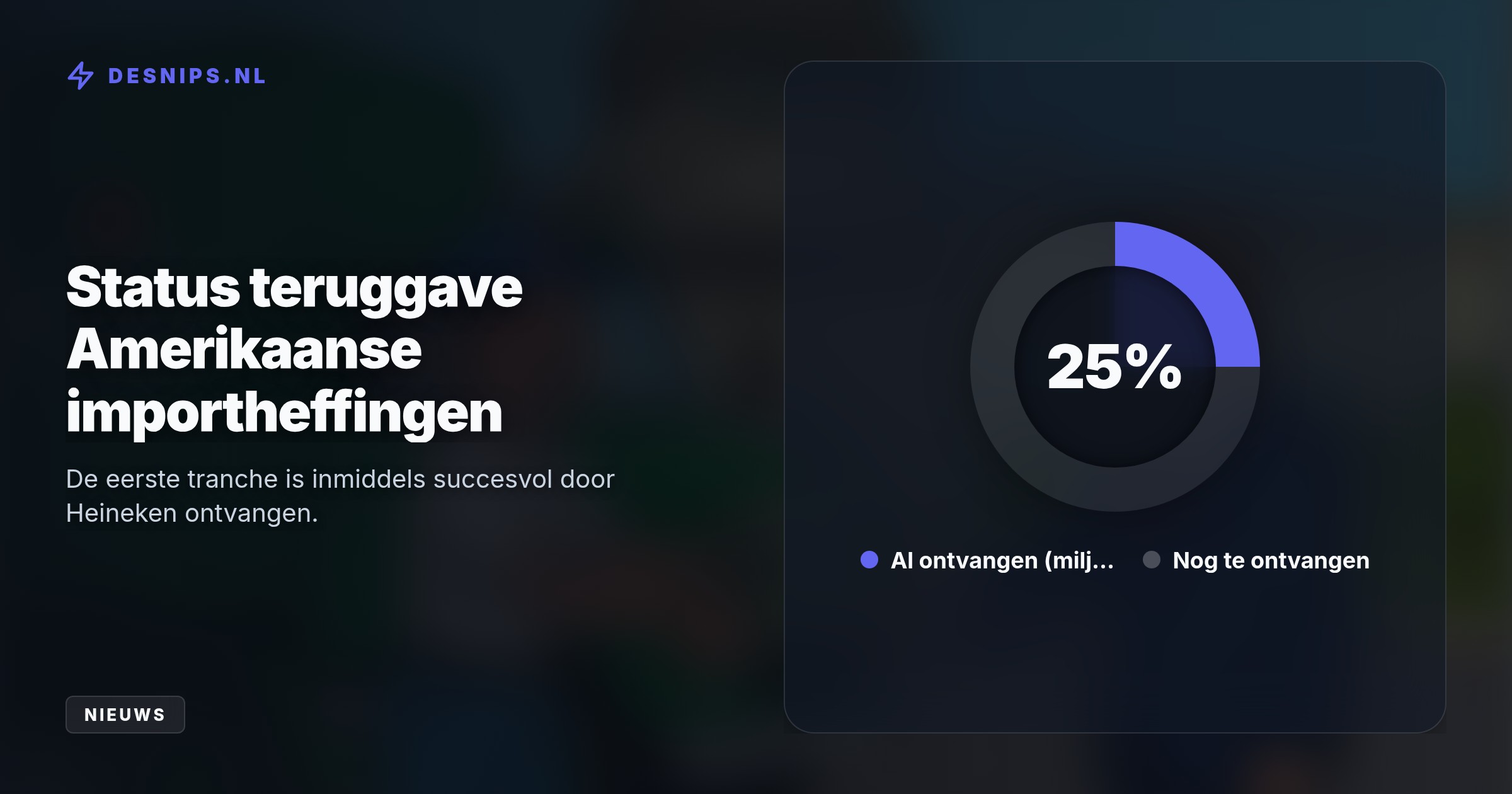 Deze onverwachte teruggave helpt de brouwer om stijgende productiekosten op te vangen en compenseert direct de krimpende bierafzet op de Amerikaanse markt.