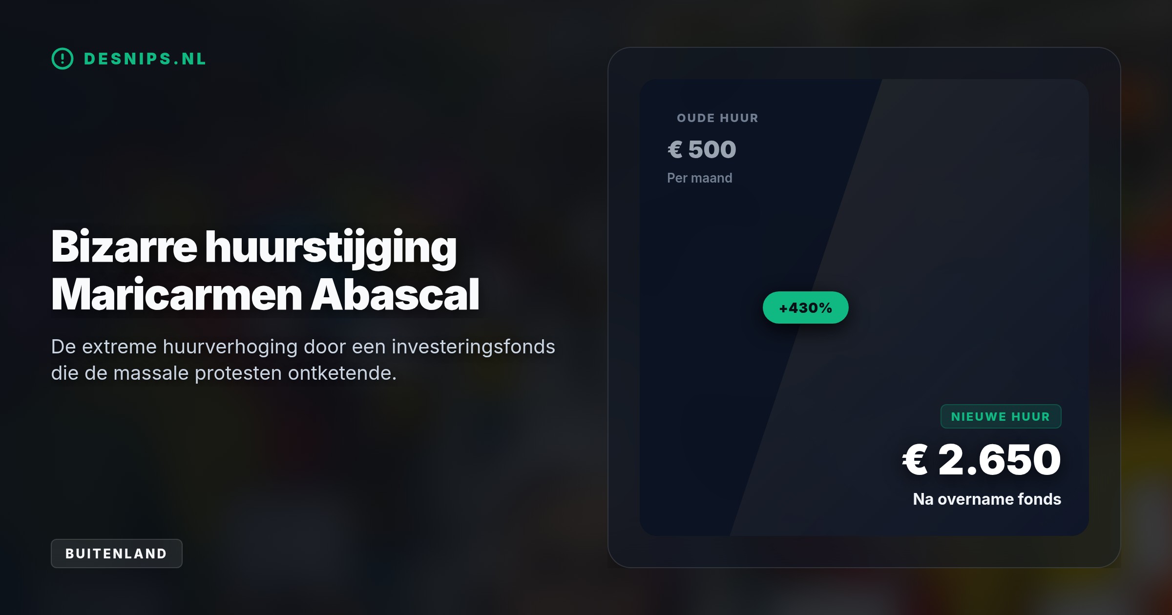Na de uitzetting van een 87-jarige kamperen betogers in Madrid. Zij eisen het 'decreet-Maricarmen' tegen extreme huren en dreigen de linkse regering te laten vallen.