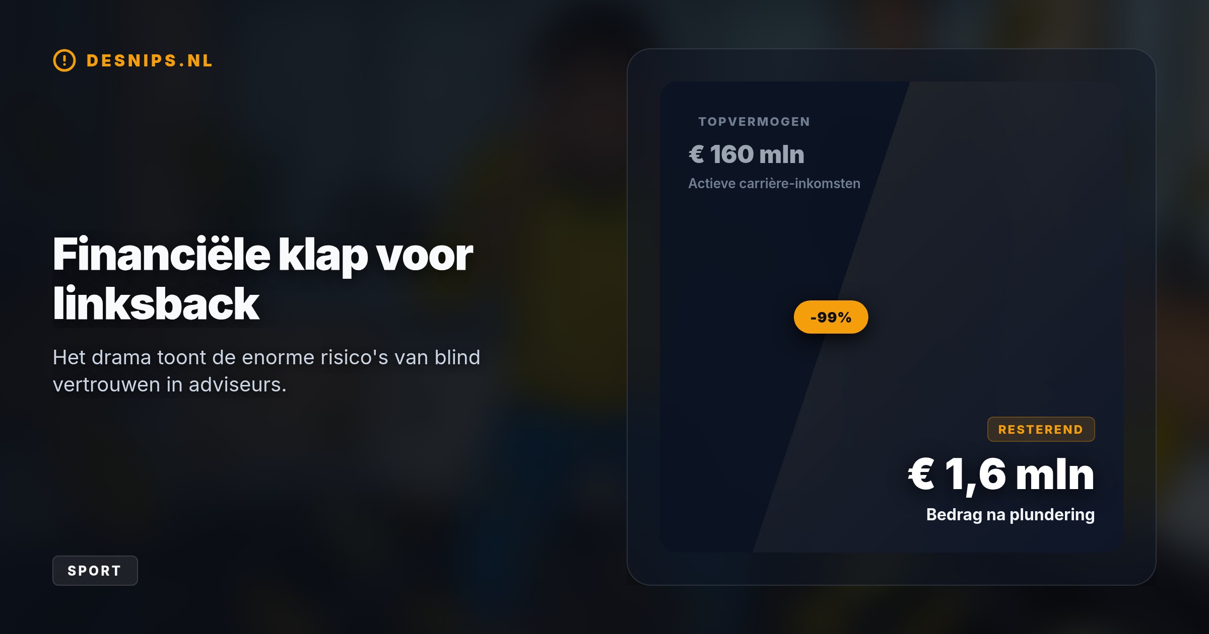 Door een malafide zaakwaarnemer en zware familieproblemen werd de Braziliaanse voetballegende nagenoeg volledig geplunderd. Hij waarschuwt nu jonge talenten.