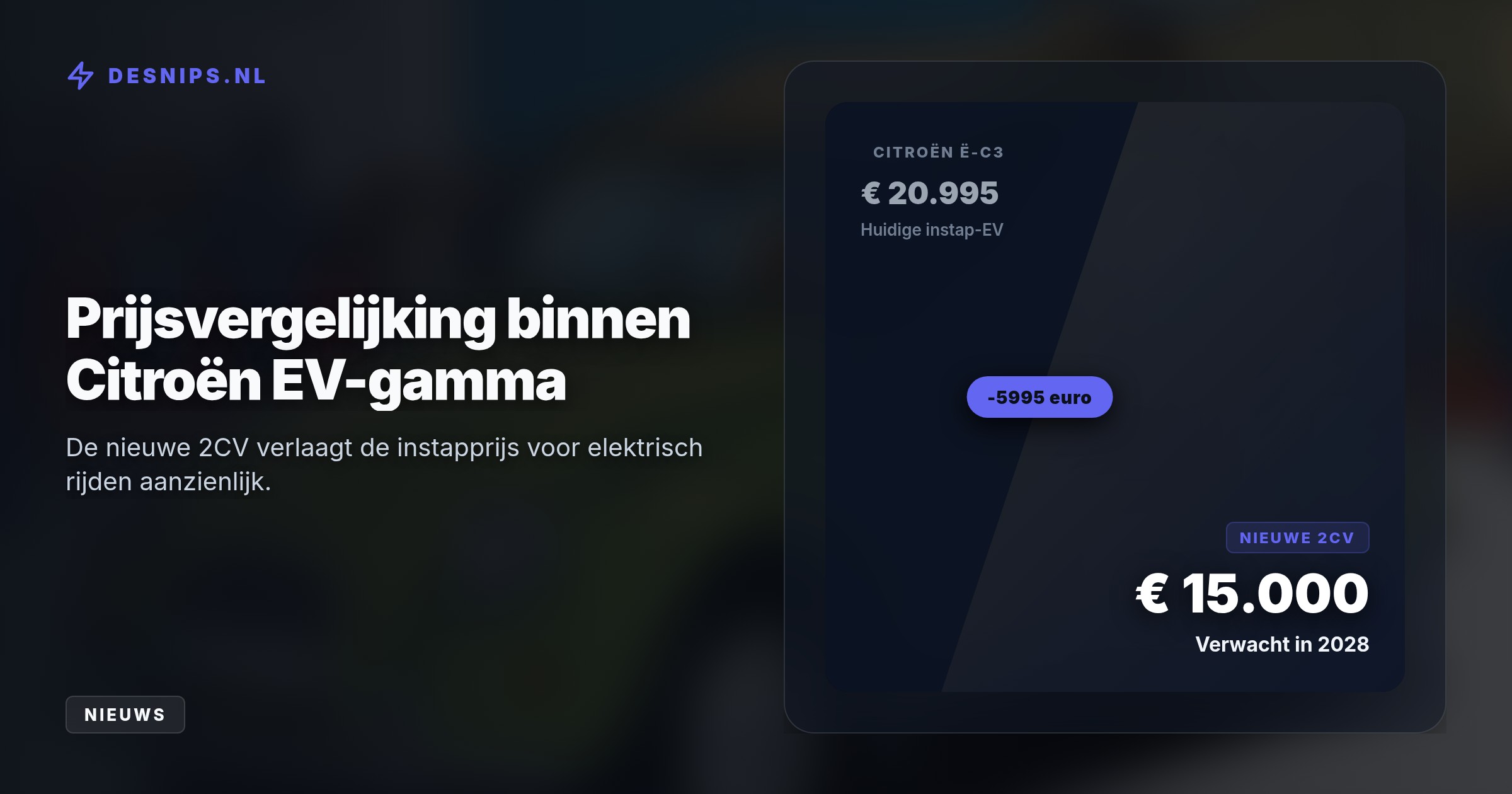 Dankzij nieuwe Europese M1E-regelgeving voor lichte voertuigen en een versimpeld ontwerp lanceert Citroën vanaf 2028 een betaalbare EV van duizend kilo.