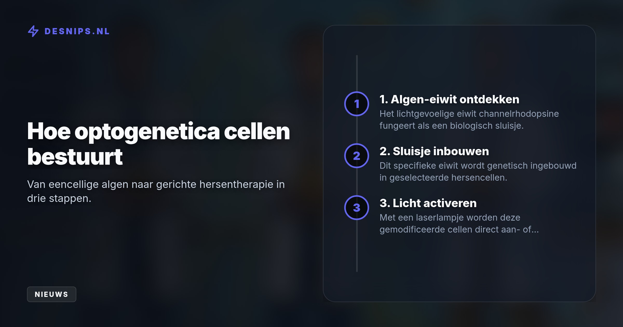 Karl Deisseroth, Peter Hegemann en Georg Nagel winnen de prijs voor optogenetica, een techniek die hersencellen aanstuurbaar maakt met licht ter bestrijding van hersenziekten.