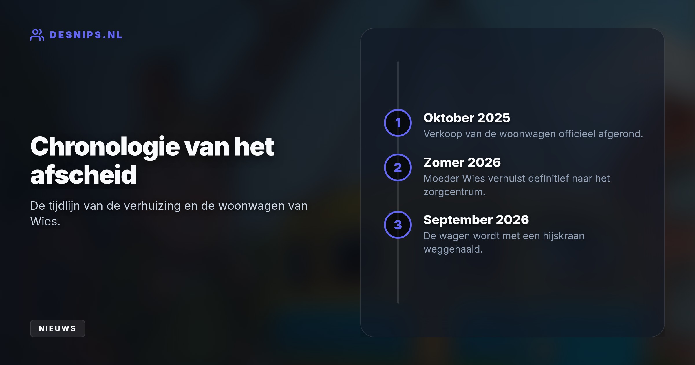 Moeder Wies verhuisde door dementie naar een zorginstelling. Hoewel de wagen al in 2025 was verkocht, volgde de definitieve ontruiming en takeling pas nu.