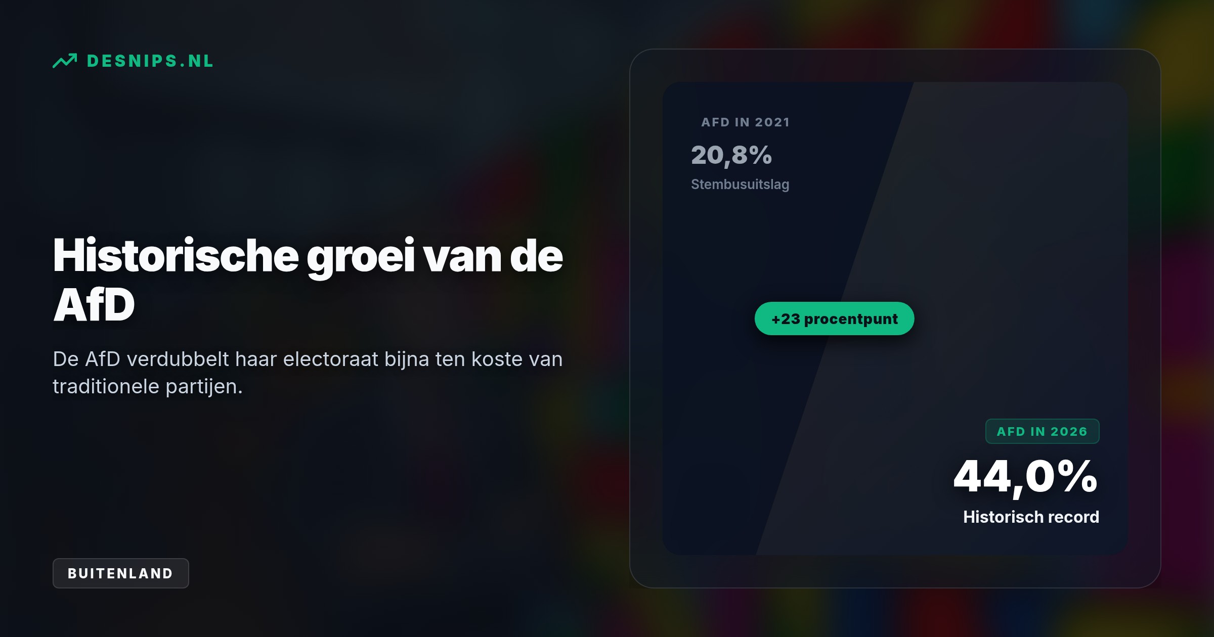 De uiterst rechtse partij behaalde 44% van de stemmen, maar mist drie zetels voor een meerderheid. Omdat andere partijen weigeren samen te werken, is de formatie volledig lamgelegd.