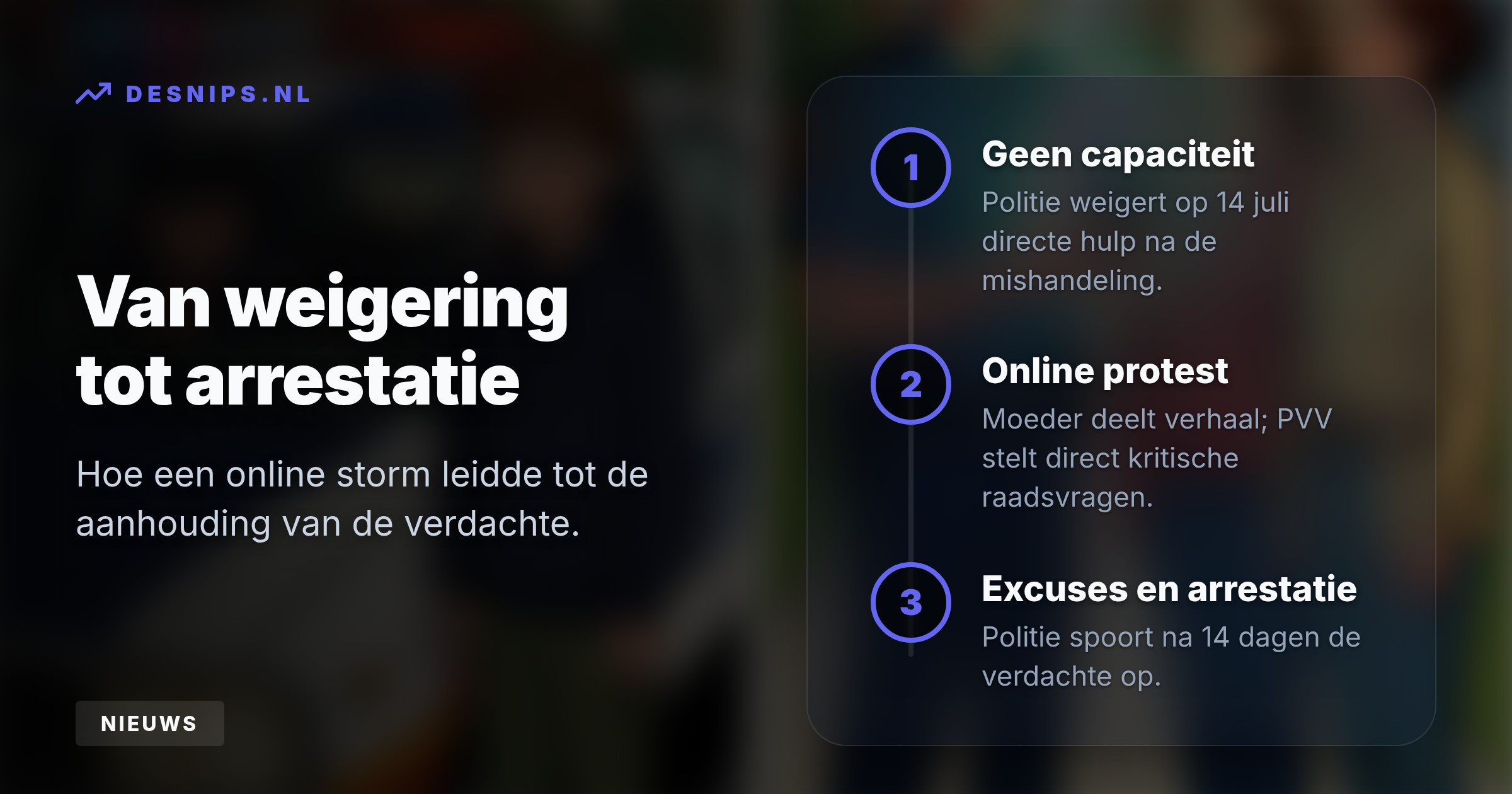 Na felle kritiek op sociale media en politieke raadsvragen spoorde de recherche alsnog een 19-jarige verdachte op en bood de politieleiding excuses aan het getroffen gezin aan.