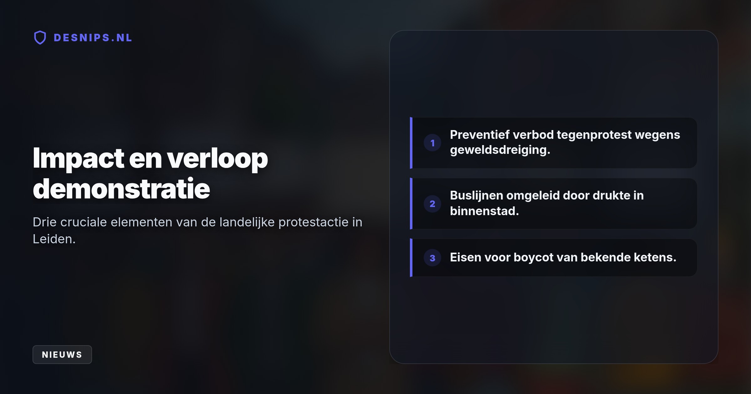 De landelijke mars met honderden deelnemers verliep rustig omdat burgemeester Heijkoop een tegendemonstratie van radicaal-rechts verbood wegens een concrete geweldsdreiging.