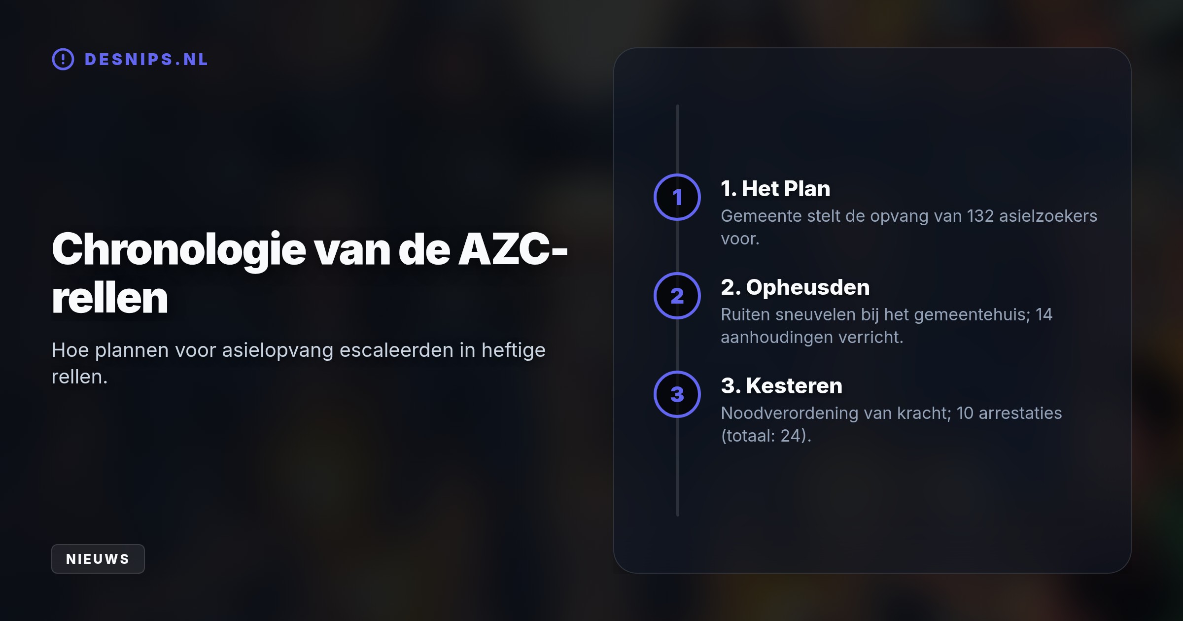 Volwassen buitenstaanders kochten illegaal vuurwerk voor lokale jongeren om hen op te hitsen. Vier politieagenten liepen hierdoor ernstige gehoorschade op.