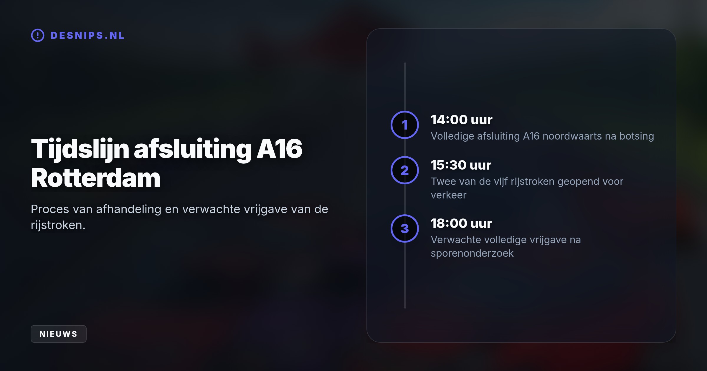 Drie auto's kwamen maandagmiddag in botsing bij Hendrik-Ido-Ambacht. Eén persoon overleed ter plekke, twee raakten zwaargewond; sporenonderzoek duurt tot vanavond.
