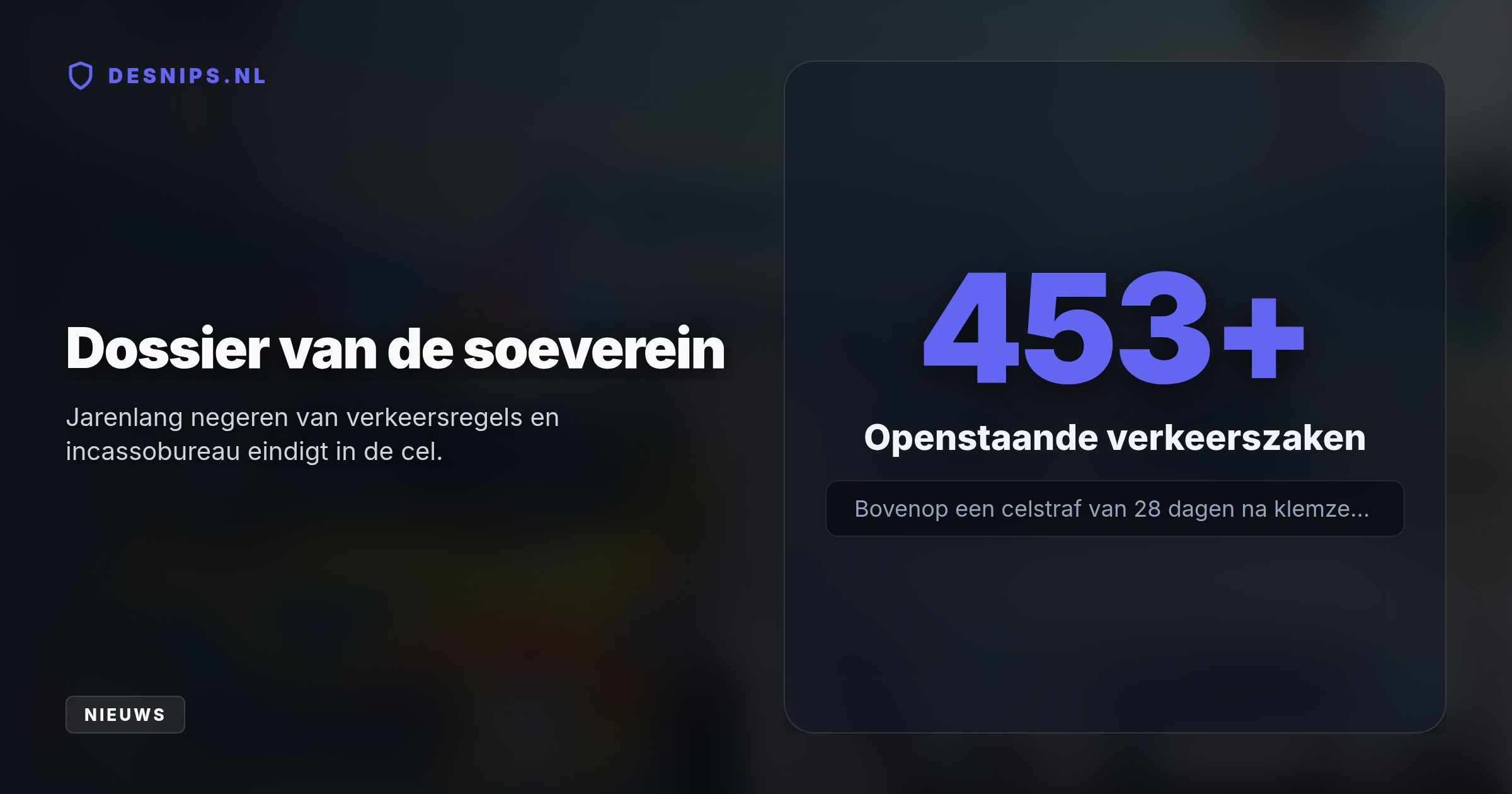 Zelfverklaard soeverein Ed van den B. negeerde honderden verkeersboetes en wetten, maar zit nu vast in Haarlem voor een celstraf van 28 dagen.