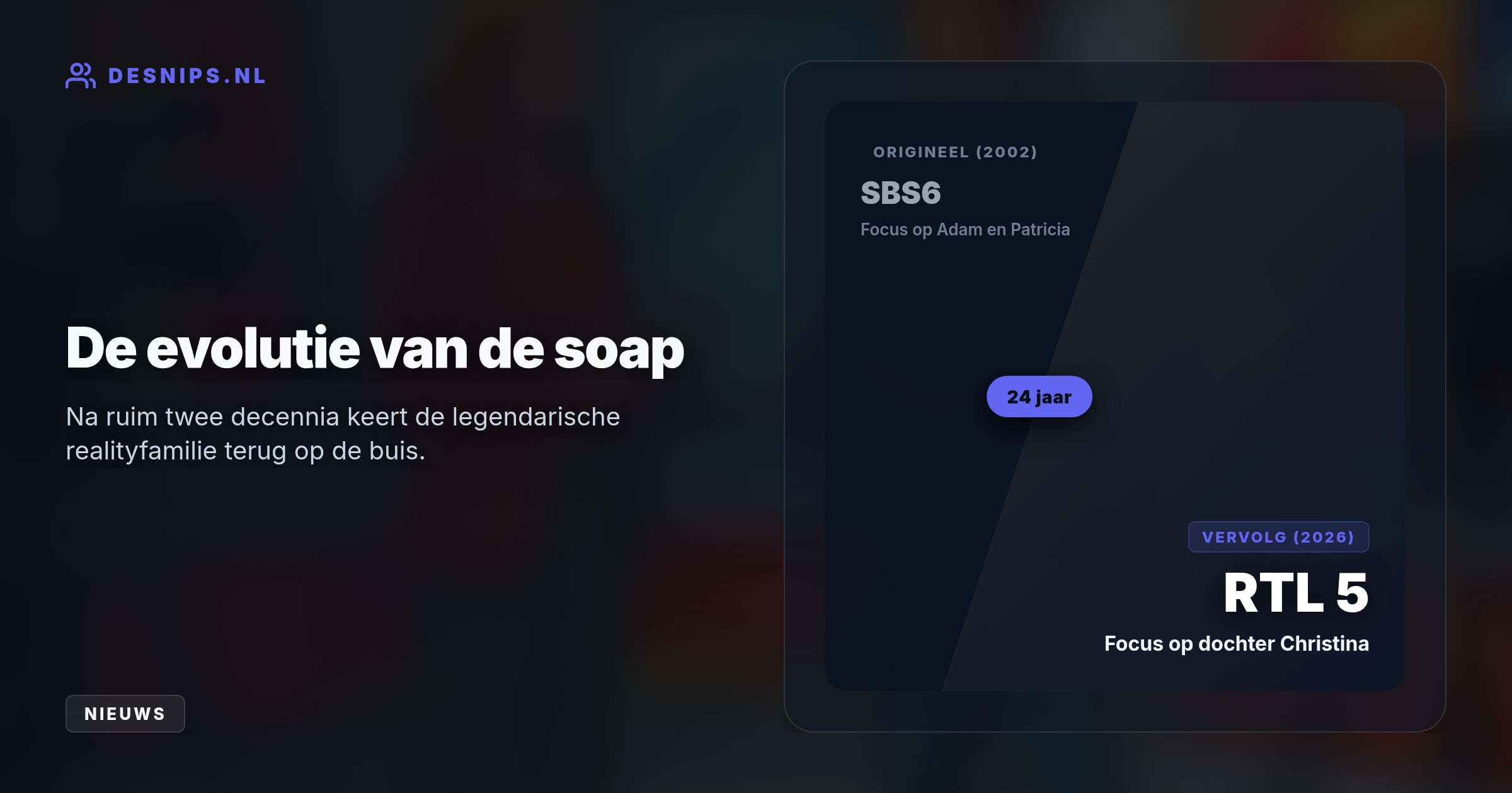 De ex-geliefden ontmoeten elkaar na veertien jaar radiostilte tijdens de gender reveal van dochter Christina in de realitysoap 'Adam's Family: 25 Jaar Later'.