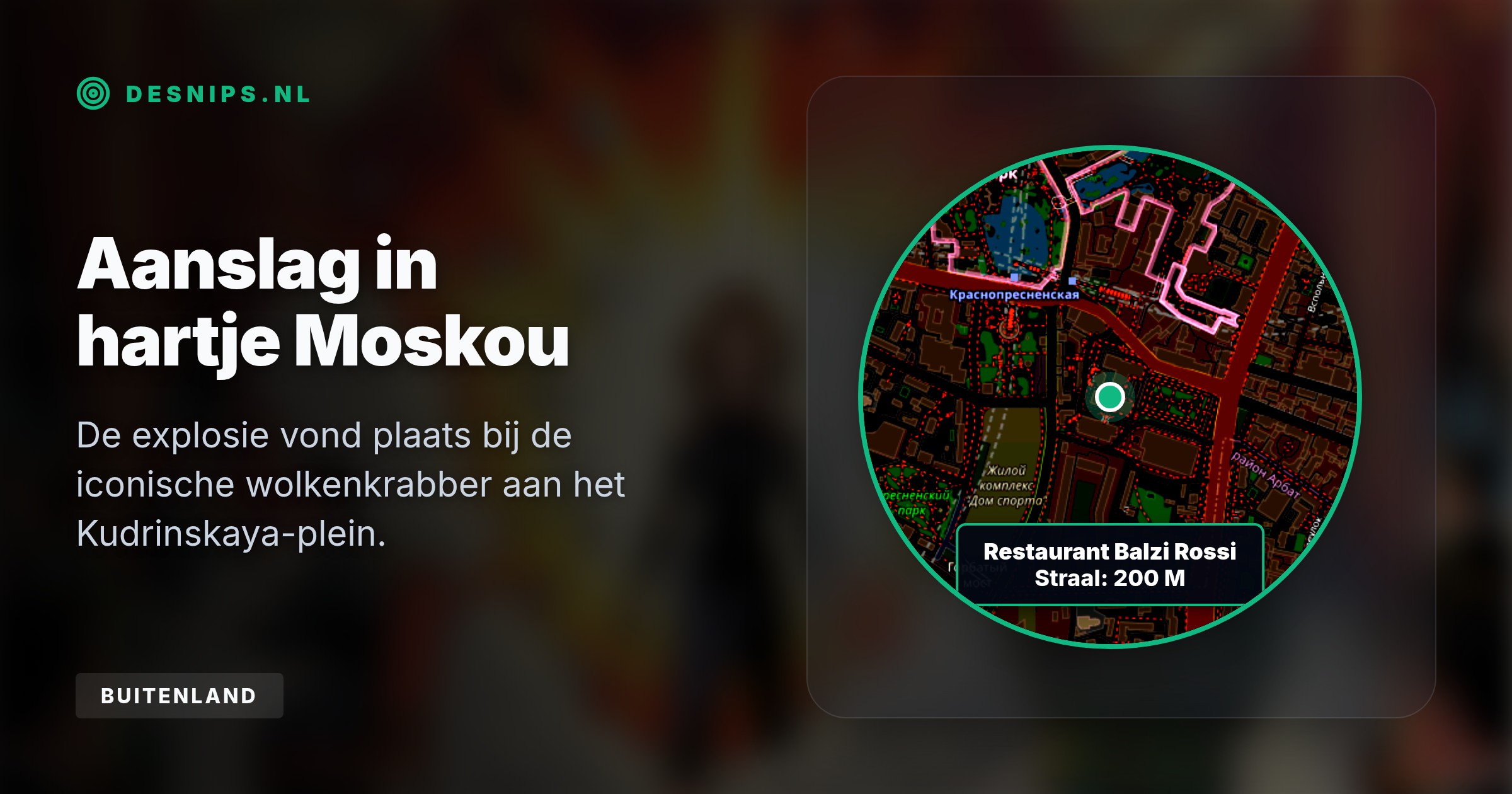 Een vrouwelijke bomdrager werd door een beveiliger bij restaurant Balzi Rossi tegengehouden, waarna de bom ontplofte tijdens een besloten feest van een Russische luchtmachtgeneraal.