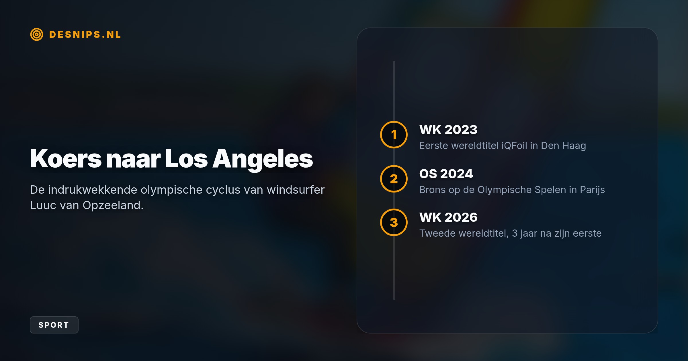 In het Engelse Weymouth pakt de windsurfer goud en neemt een cruciale voorsprong op concurrent Kiran Badloe voor het enige ticket naar de Spelen van 2028.