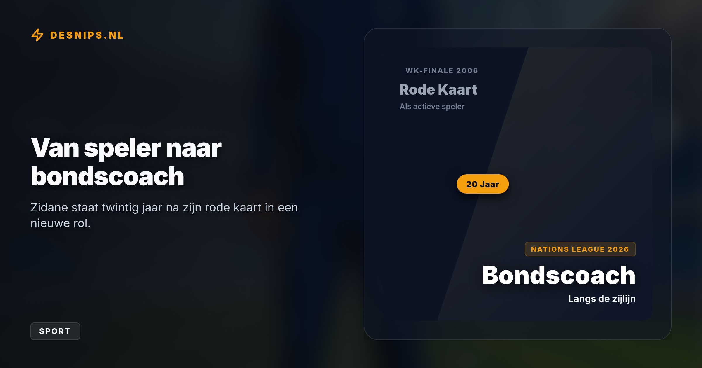 Twintig jaar na zijn beruchte WK-kopstoot staat Zinédine Zidane vanavond als bondscoach van Frankrijk weer tegenover Italië. Hij heeft absoluut geen spijt.