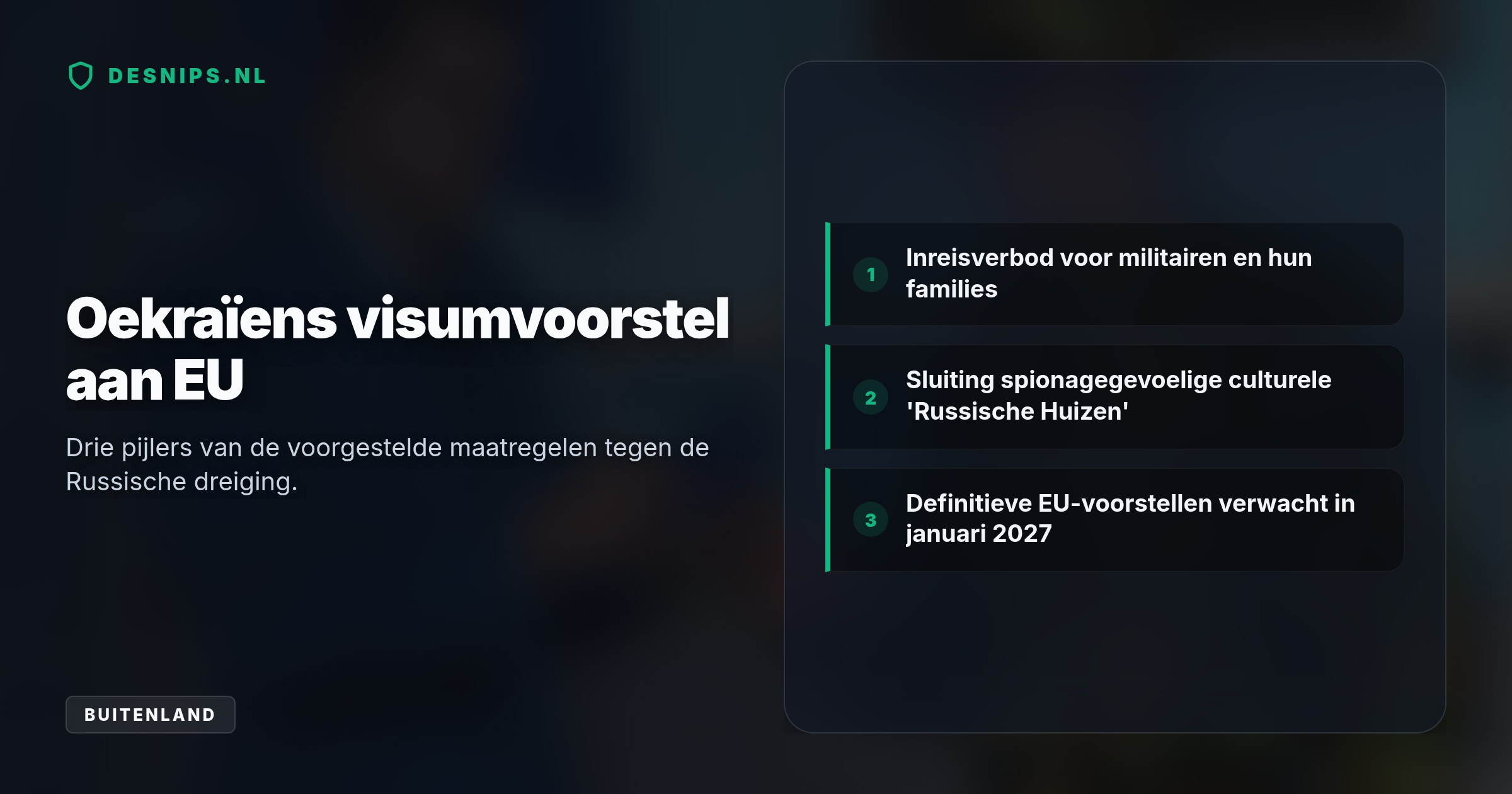 Buitenlandminister Sybiha wil met de maatregel voorkomen dat militairen en spionnen via Schengen-visa reizen. Besluitvorming volgt in januari 2027.