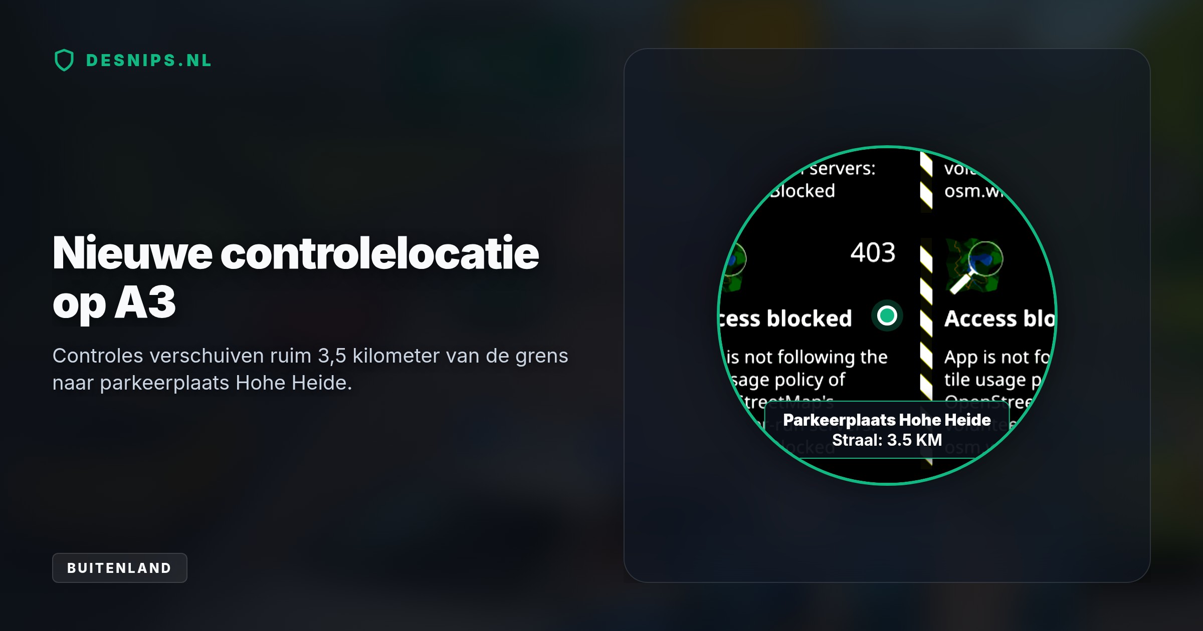 De Duitse politie controleert voortaan mobiel en vanaf parkeerplaats Hohe Heide om gevaarlijke files en sluipverkeer in de grensstreek te voorkomen.