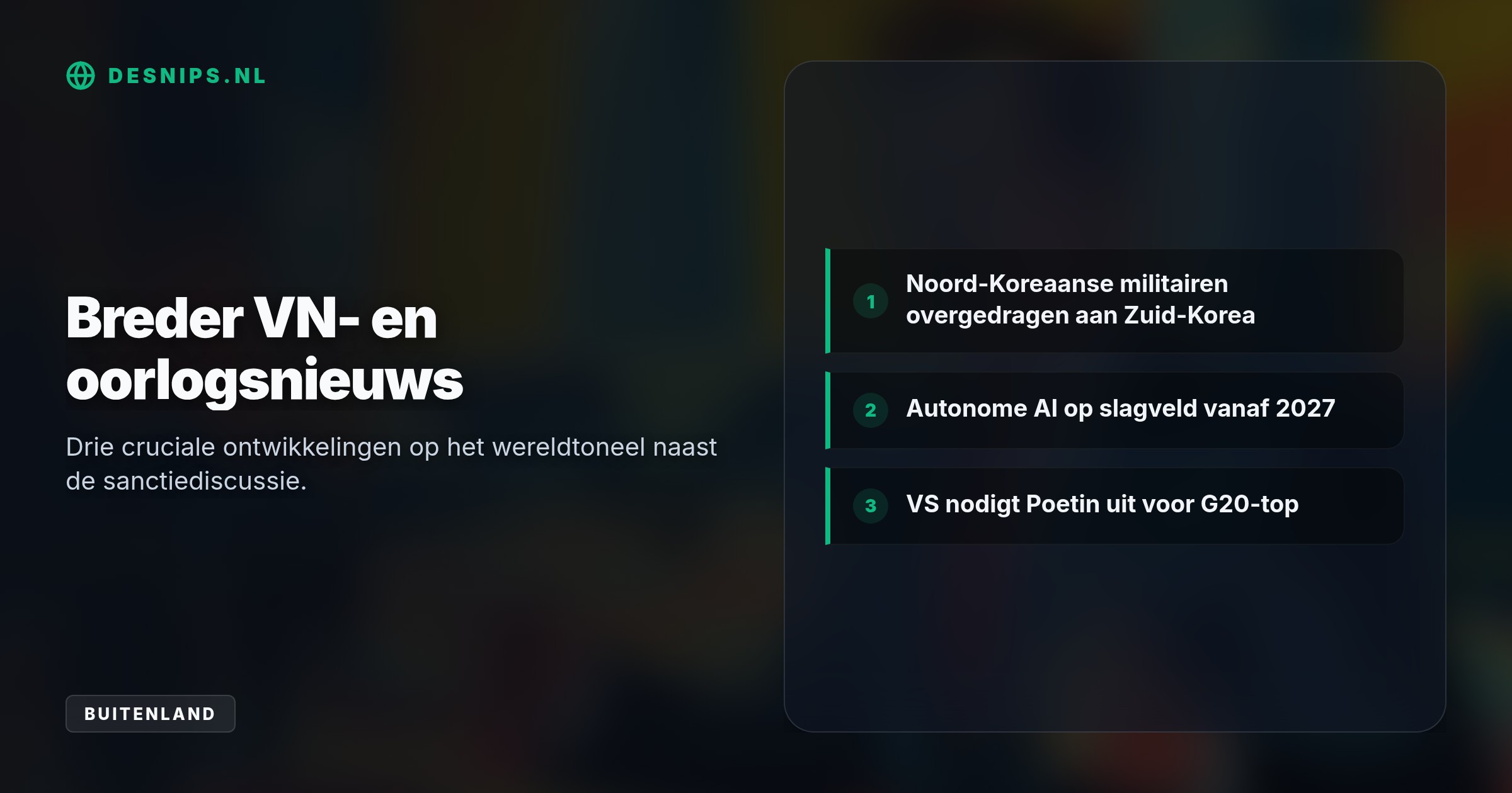 De Oekraïense president stelt bij de VN dat dit besluit Moskou extra oorlogstijd geeft. Intussen nodigt de VS Poetin uit voor de G20-top.