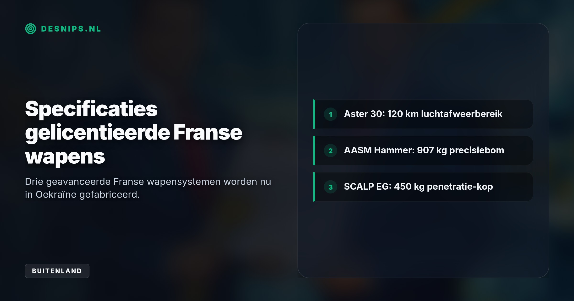Met nieuw verkregen Franse licenties kan Kyiv eigen luchtafweer en precisiewapens produceren, wat de afhankelijkheid van westerse leveringen verkleint.