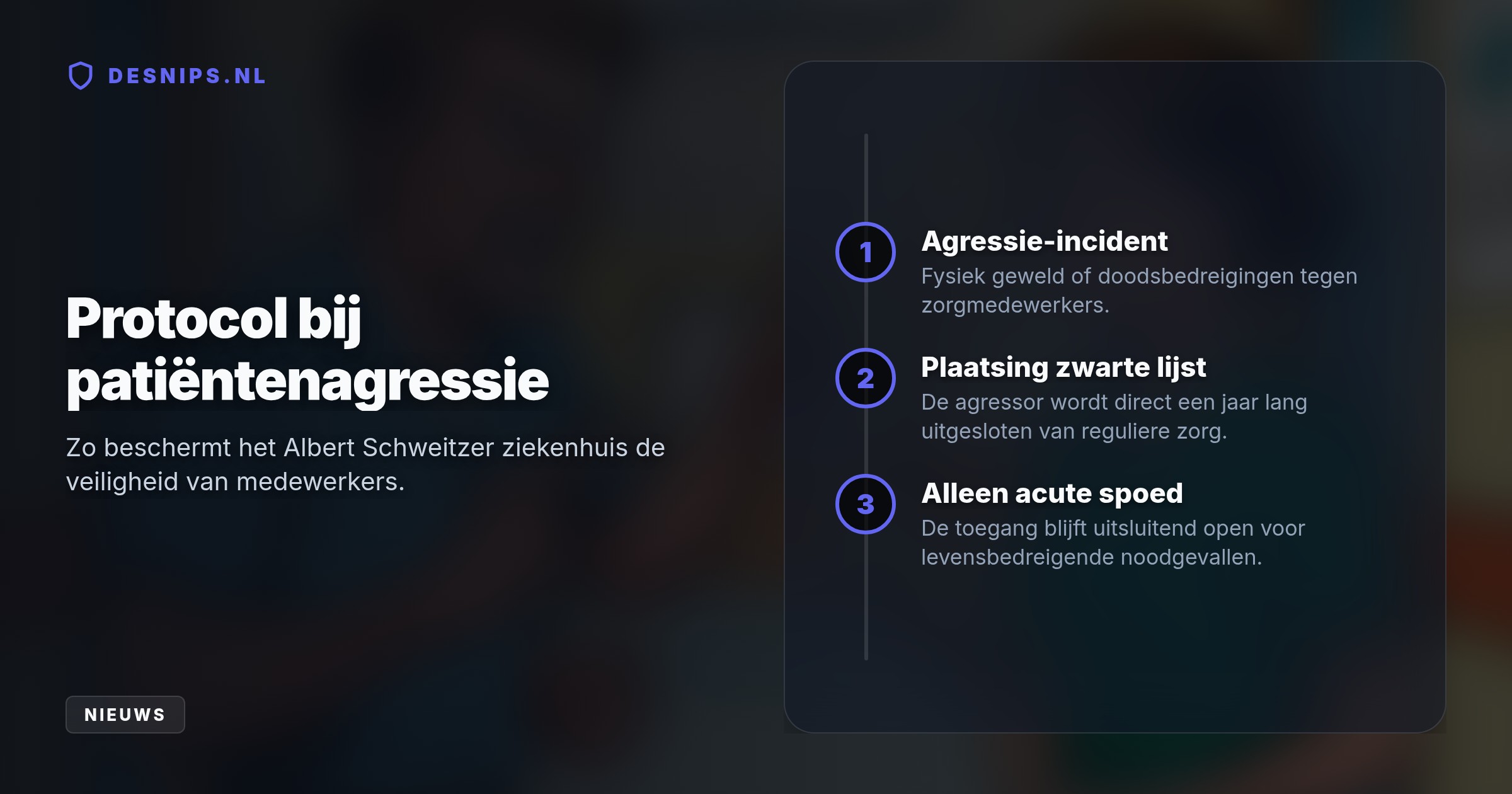 Wie zorgpersoneel in Dordrecht bedreigt of mishandelt, krijgt een jaar lang uitsluitend acute spoedhulp. Jaarlijks komen vijf tot zeven agressieve patiënten op deze zwarte lijst.