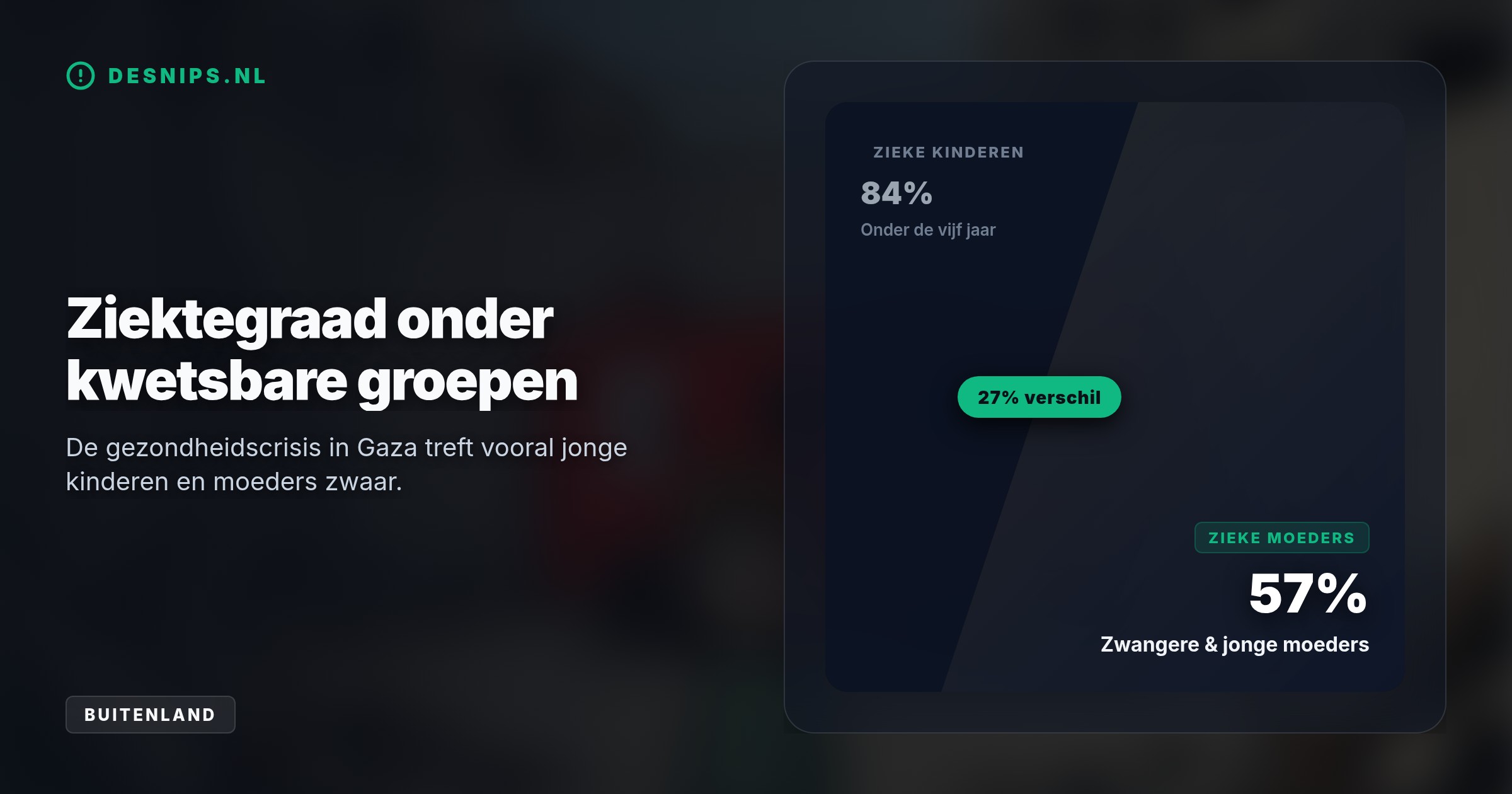Door strenge invoerregels en aanhoudende blokkades van Israël stort de zorg volledig in. Vrijwel alle jonge kinderen kampen inmiddels met acute gezondheidsklachten.