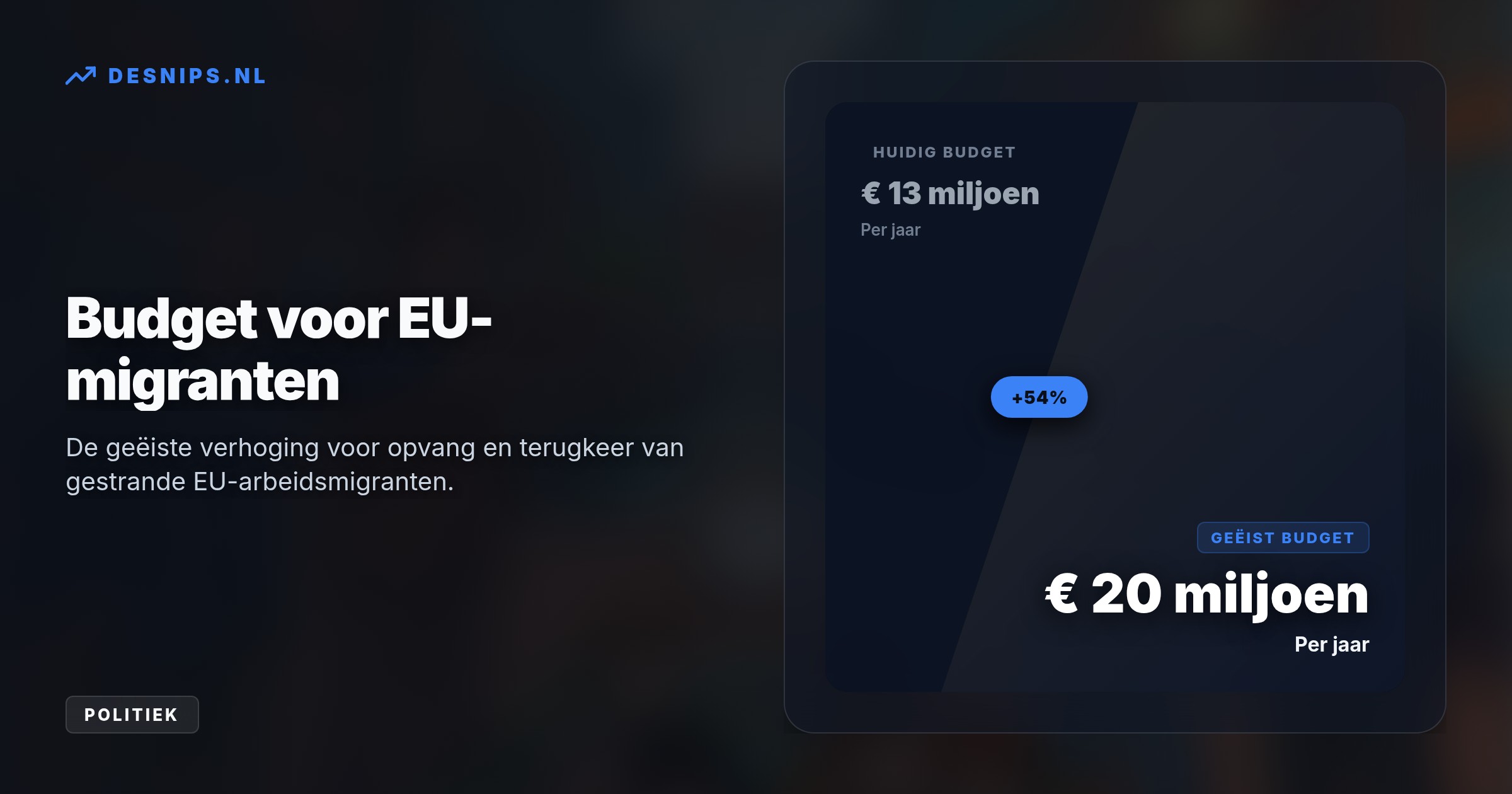 Omdat de Miljoenennota zwijgt over de opvangcrisis, sturen de grote steden een brandbrief. Ze eisen noodbudget voor de toestroom van kwetsbare EU-arbeidsmigranten.