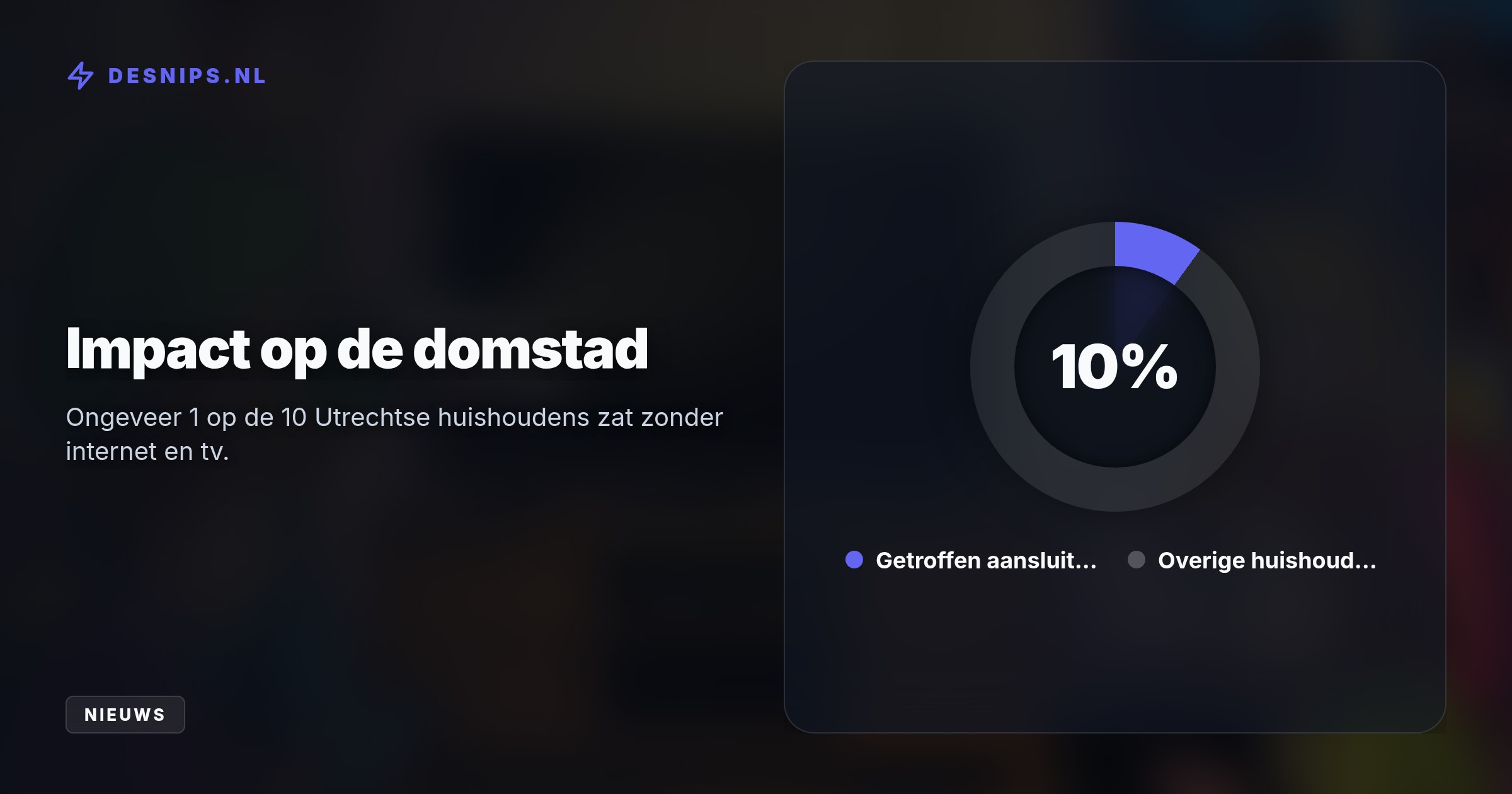 Op dinsdagavond viel vanaf 18.22 uur alle tv, internet en telefonie uit in meerdere wijken. Om 22.00 uur was het probleem grotendeels verholpen.