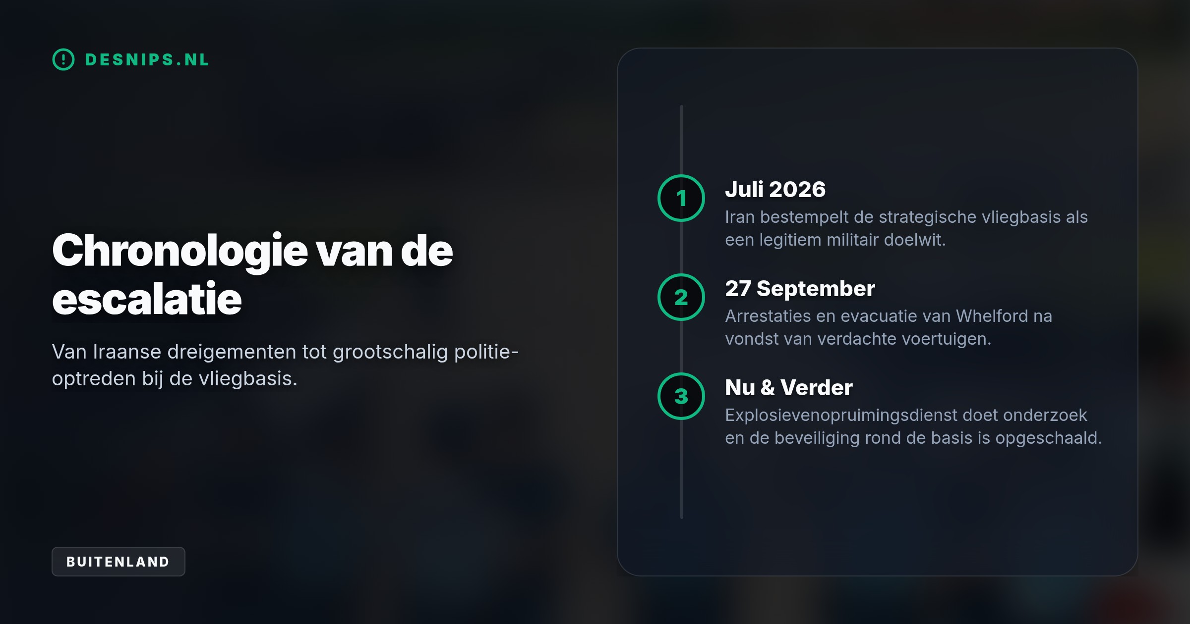 Bij de vliegbasis, die door de VS wordt gebruikt voor missies tegen Iran, zijn verdachte voertuigen doorzocht. Het nabijgelegen dorp Whelford is uit voorzorg volledig ontruimd.