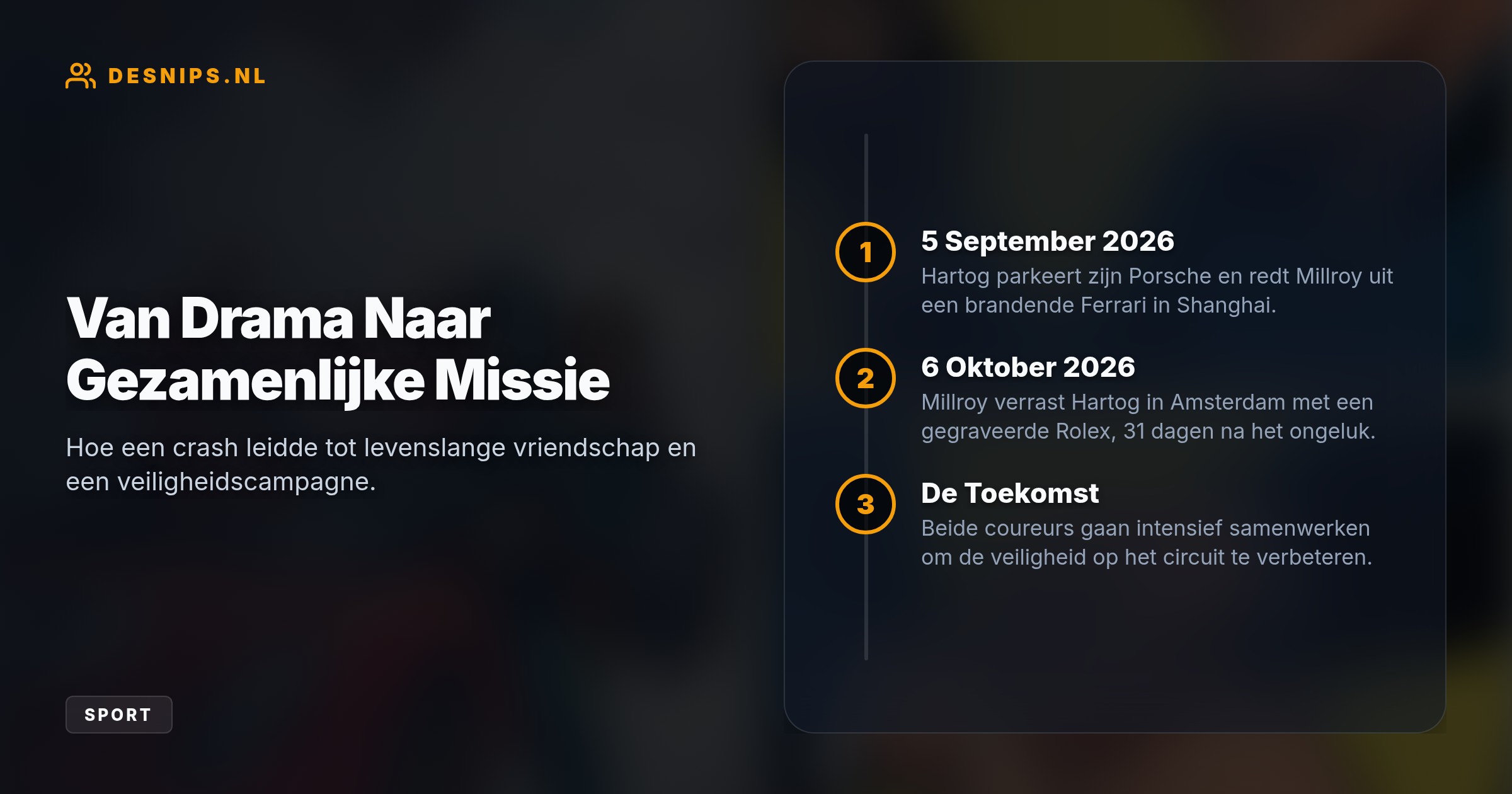 De Brit vloog stiekem naar Amsterdam om zijn redder Loek Hartog te bedanken met een gegraveerde Rolex, nadat de Nederlander hem op 5 september uit een brandende Ferrari trok.