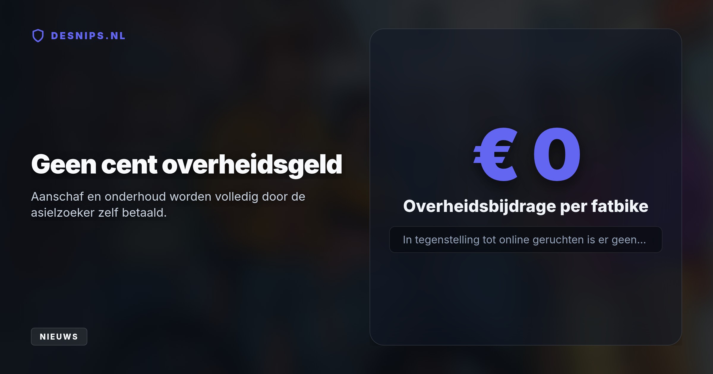 In Alkmaar en omstreken ontstond ophef door geruchten over gratis fatbikes. Het COA benadrukt dat bewoners die erop rijden deze zelf betalen met loon uit werk.