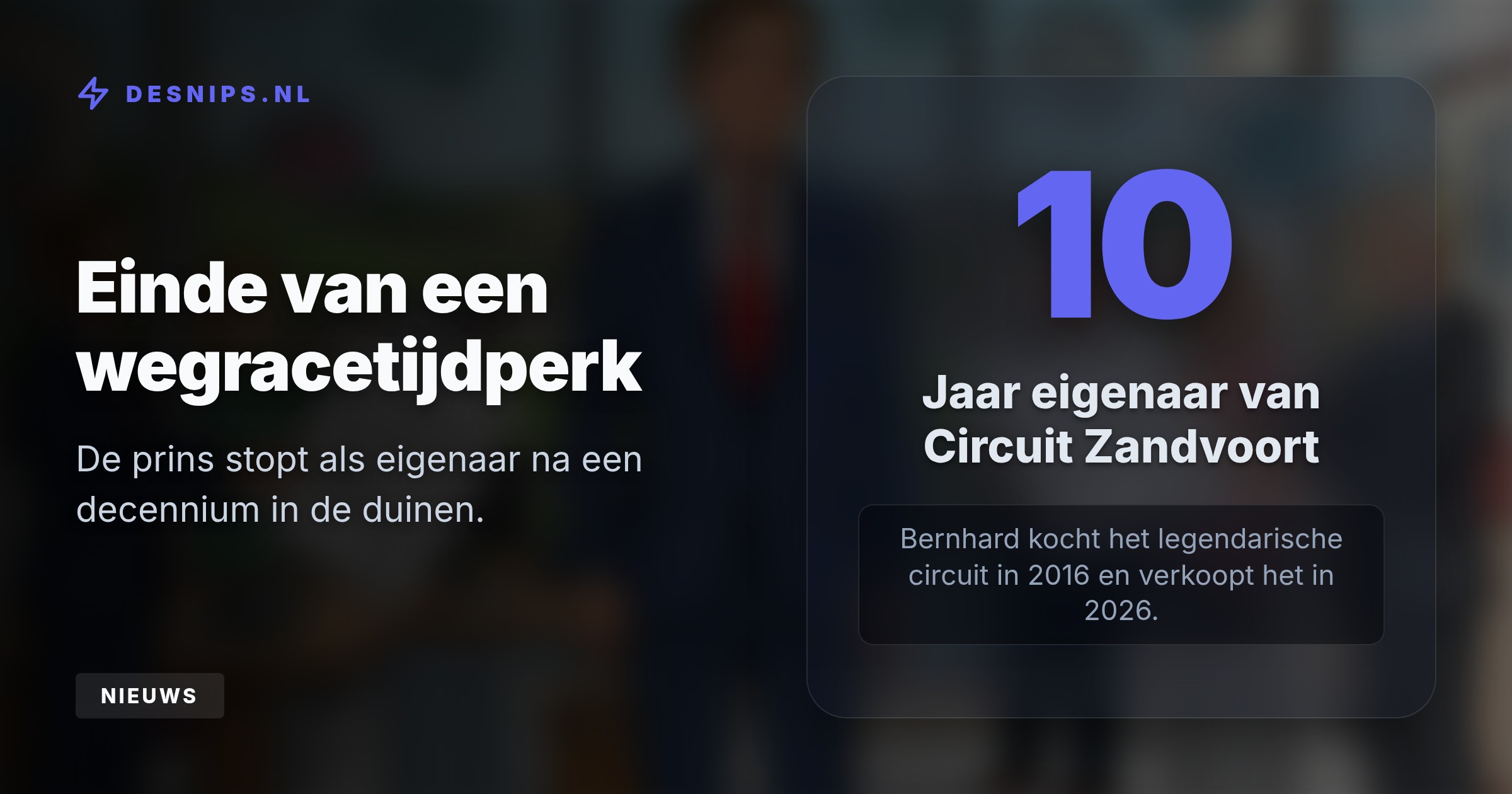 De prins draagt al zijn bezittingen, waaronder zijn Amsterdamse panden en Circuit Zandvoort, over aan zijn zakenpartners om zich volledig te richten op kunstmatige intelligentie.