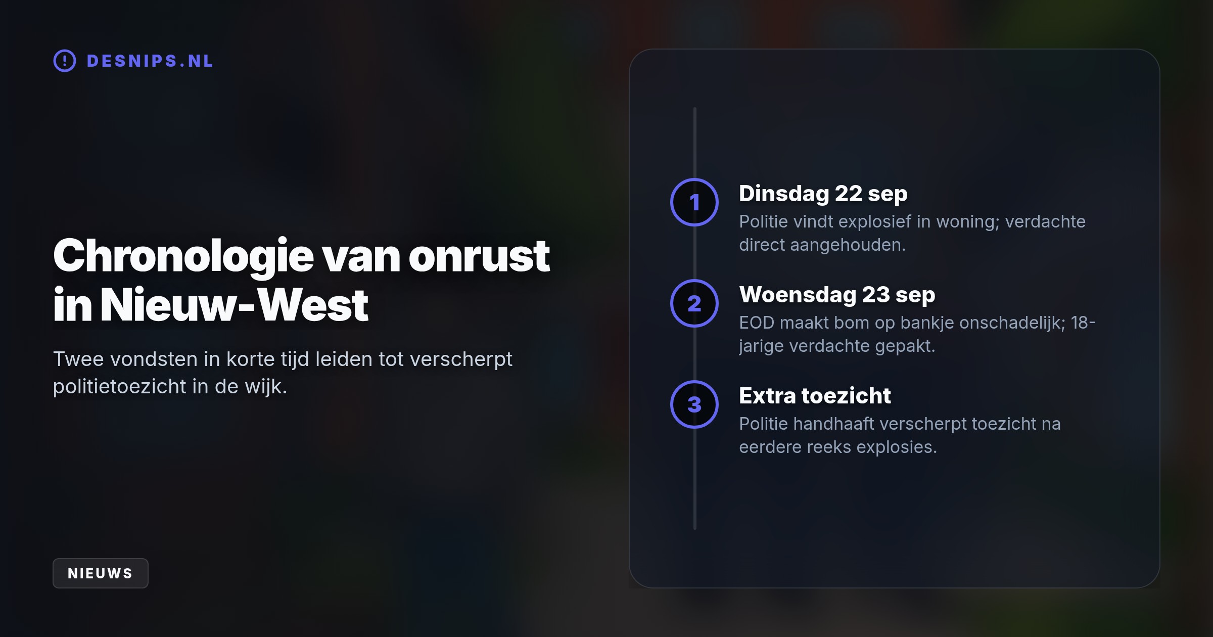 De EOD maakte het zelfgemaakte bommetje in Amsterdam Nieuw-West vroeg in de ochtend veilig. Het is het tweede incident met explosieven in de wijk binnen 24 uur.