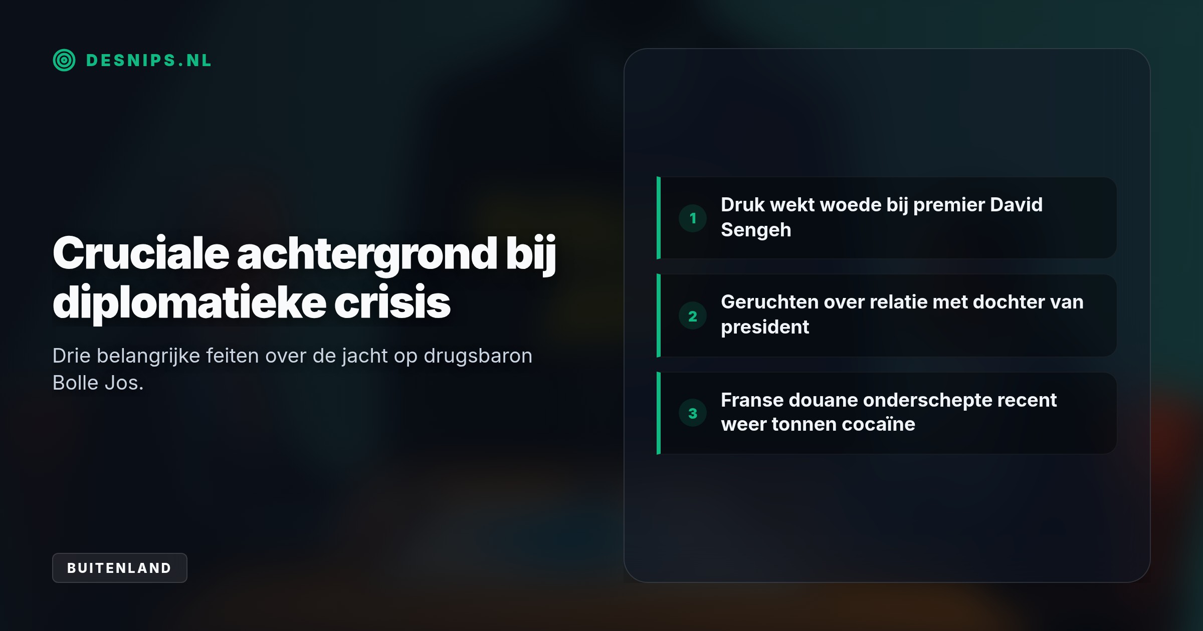 Minister Van Weel probeert de uitlevering van Jos Leijdekkers af te dwingen door miljoenen aan EU-steun te bevriezen. Sierra Leone reageert woedend en spreekt van neo-kolonialisme.