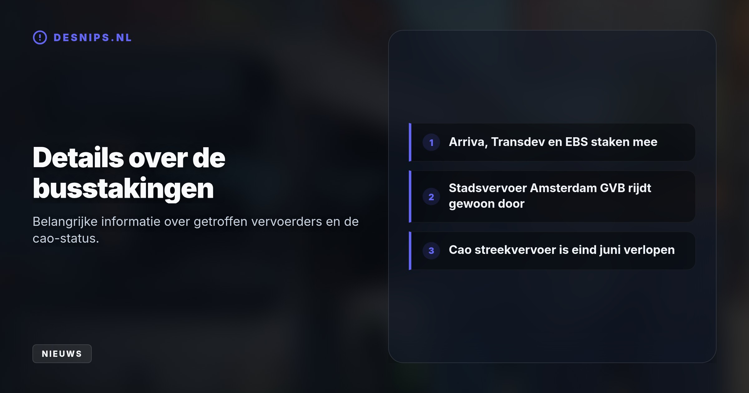 Vakbonden eisen zes procent loonsverhoging voor dertienduizend chauffeurs. Als werkgevers voor zeven oktober niet toegeven, volgen maandenlang wekelijkse estafettestakingen.