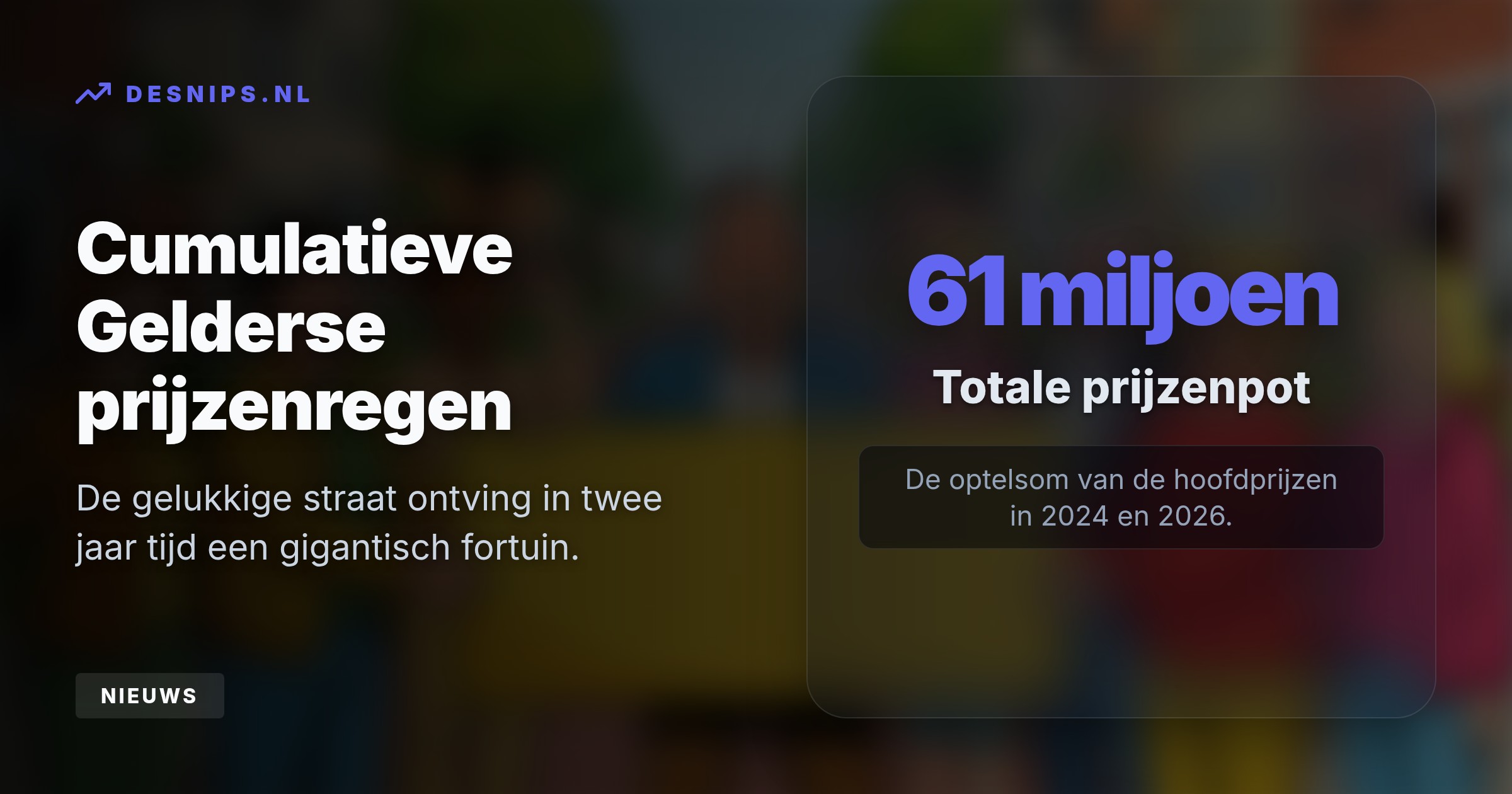 Presentator Gaston Starreveld overhandigde een gouden envelop met een miljoen euro in de weelderige straat, waar in 2024 al bijna zestig miljoen euro werd verdeeld.