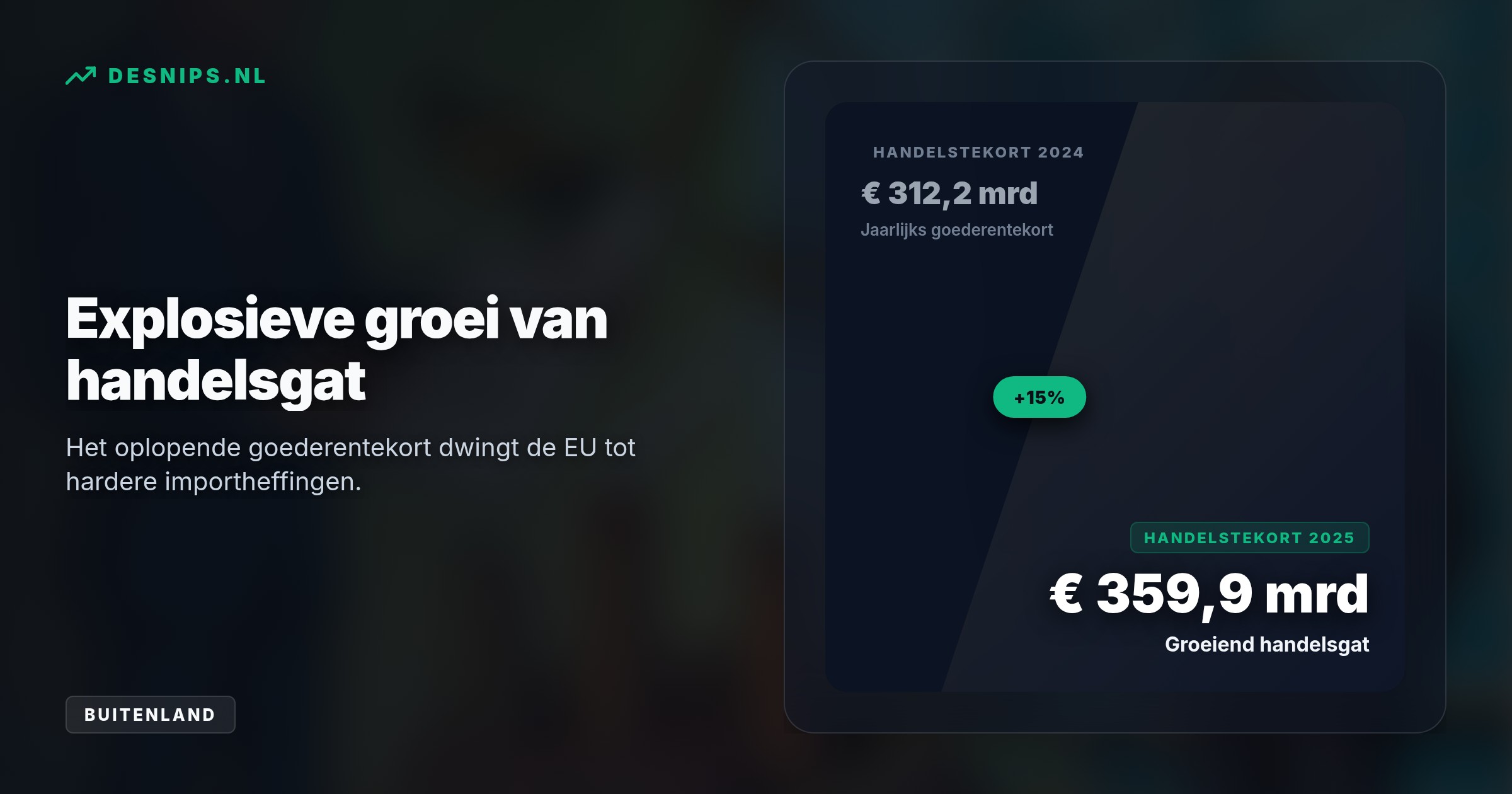 Als vergelding voor EU-heffingen onderzoekt China de import van Europese chemische stoffen. Dit vergroot de druk vlak voor het overleg over het dagelijkse EU-handelstekort van één miljard euro.