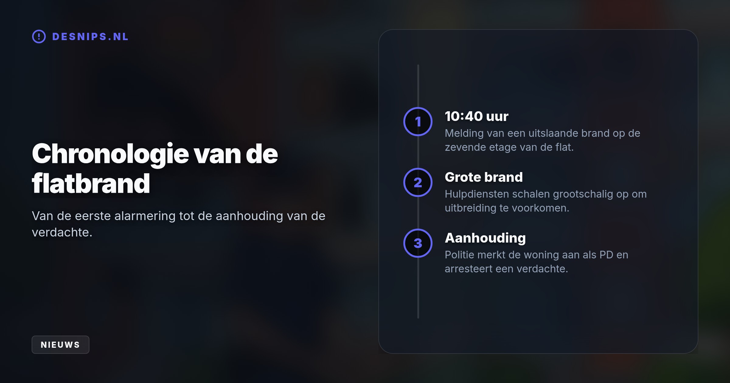De politie vermoedt opzet bij de felle brand aan de Hammarskjöldlaan en heeft een verdachte aangehouden. De flatwoning op de zevende verdieping brandde volledig uit.
