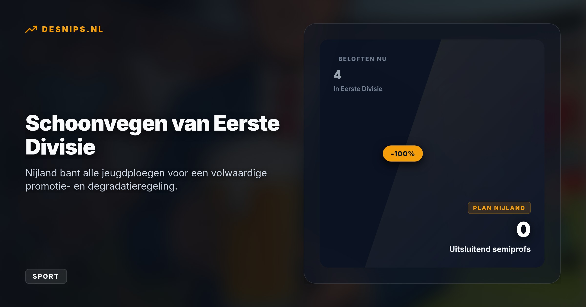 De oud-directeur van FC Groningen wil de vier sfeerloze beloftenploegen direct lozen om plaats te maken voor ambitieuze Tweede Divisie-semiprofs.