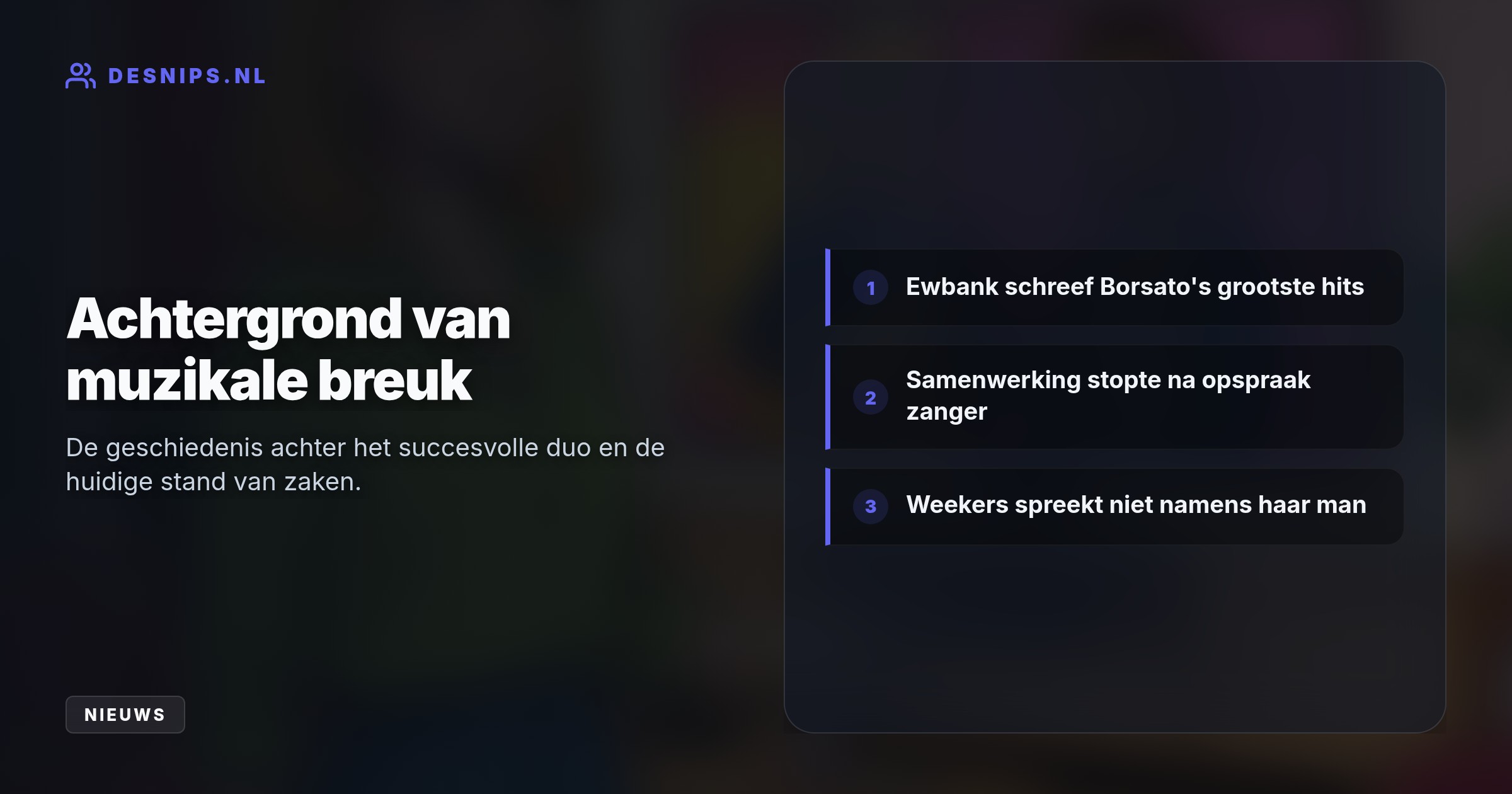 De partner van John Ewbank verwelkomt een muzikale hereniging na jaren stilte rond Marco Borsato. De uiteindelijke beslissing laat zij echter volledig bij de heren zelf.