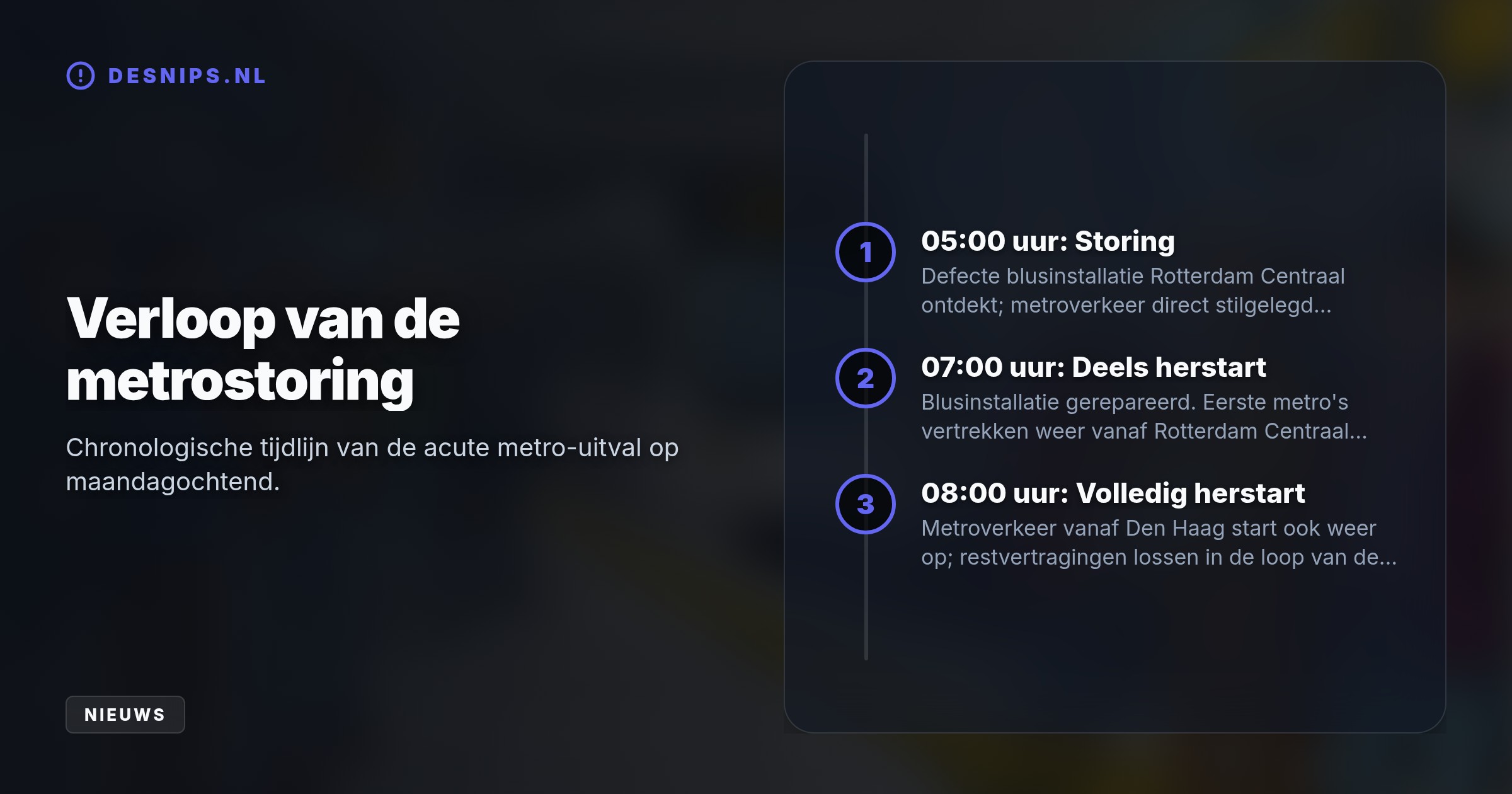 Door een storing in de brandbeveiliging lag het metroverkeer maandagochtend urenlang stil. Pendelbussen en trams vingen de gestrande forenzen op.