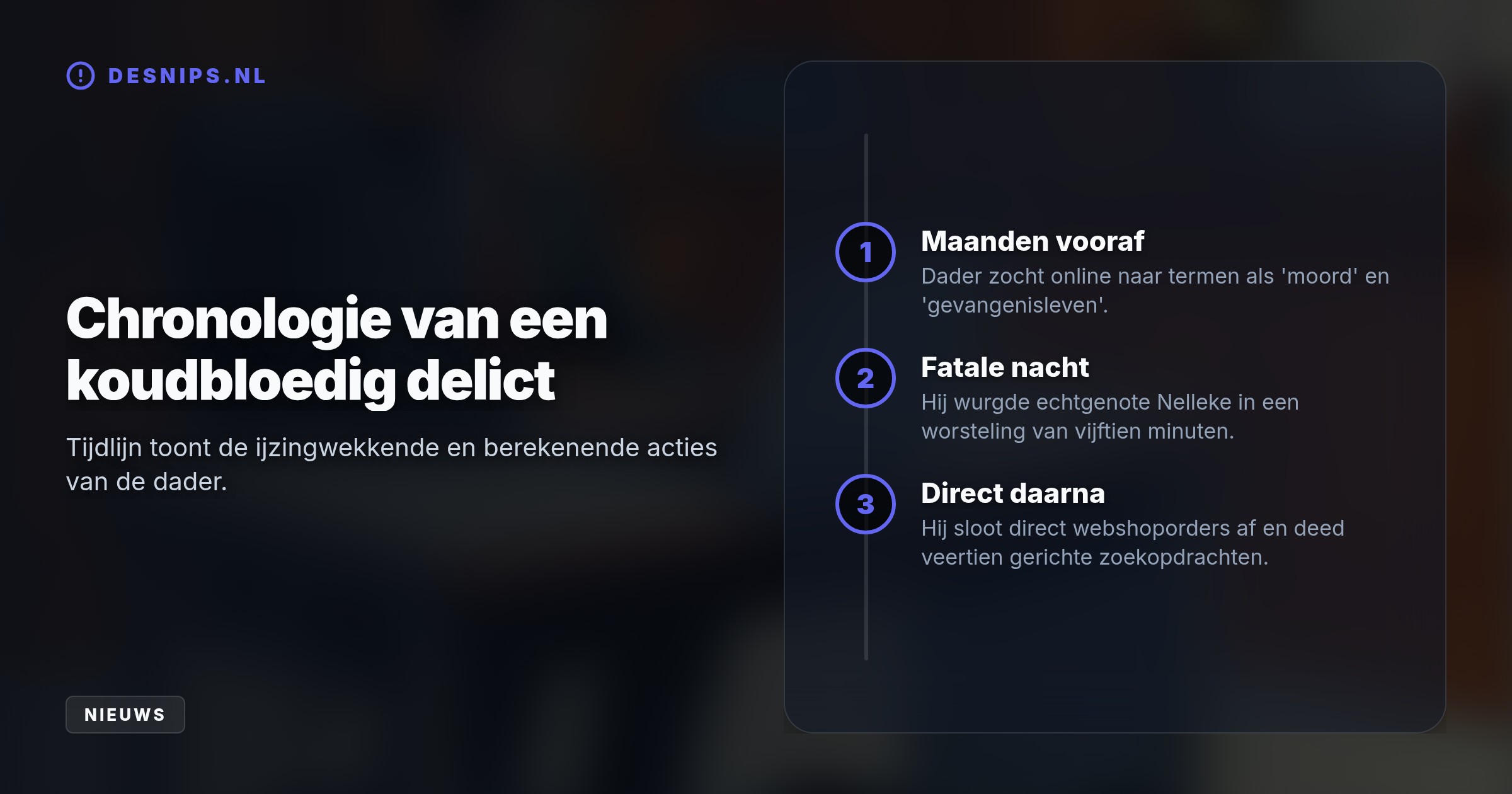 De dader handelde uiterst berekenend: na de wurging sloot hij webshoporders af en zocht naar strafmaten. Dit weerlegt zijn bewering dat hij in een waas handelde.